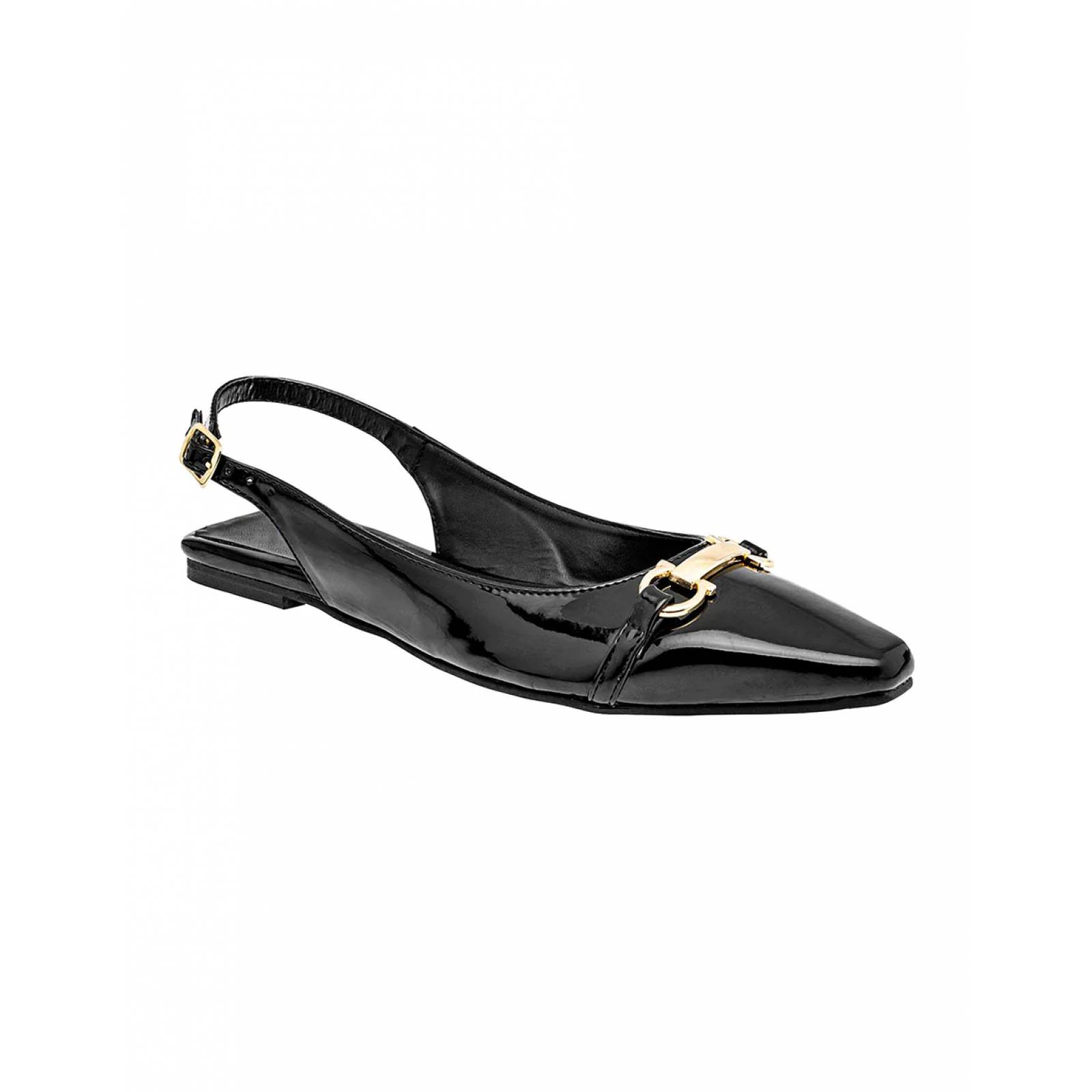 Sandalias de piso Exterior Piel sintética Color Negro De Charol Para Mujer De RBBASICS