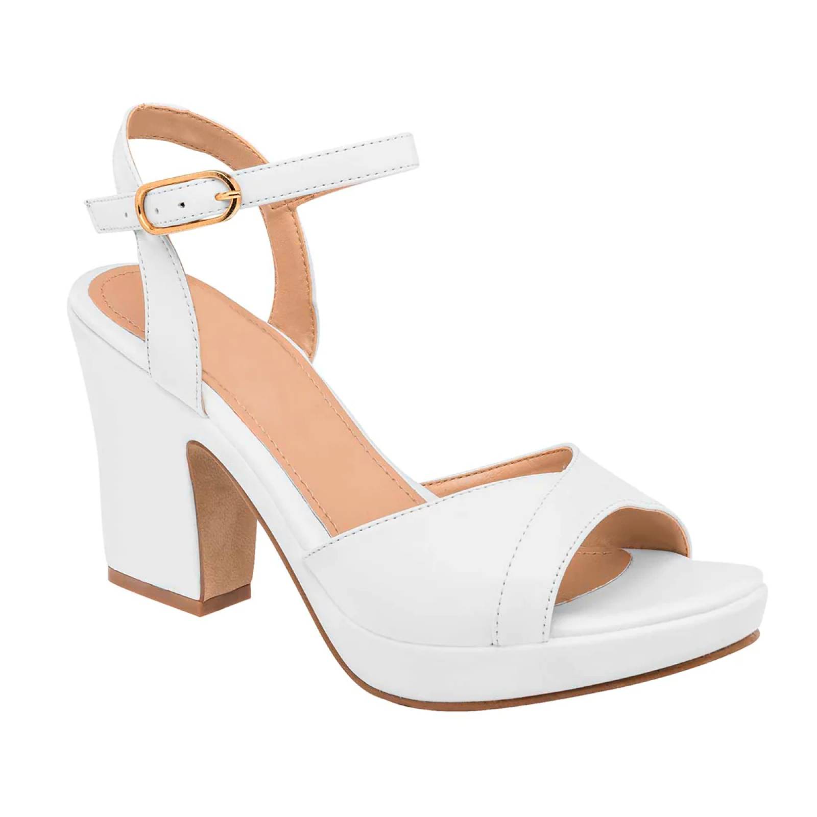 Sandalias con tacón Exterior Sintético Color Blanco Para Mujer De D'Cristian