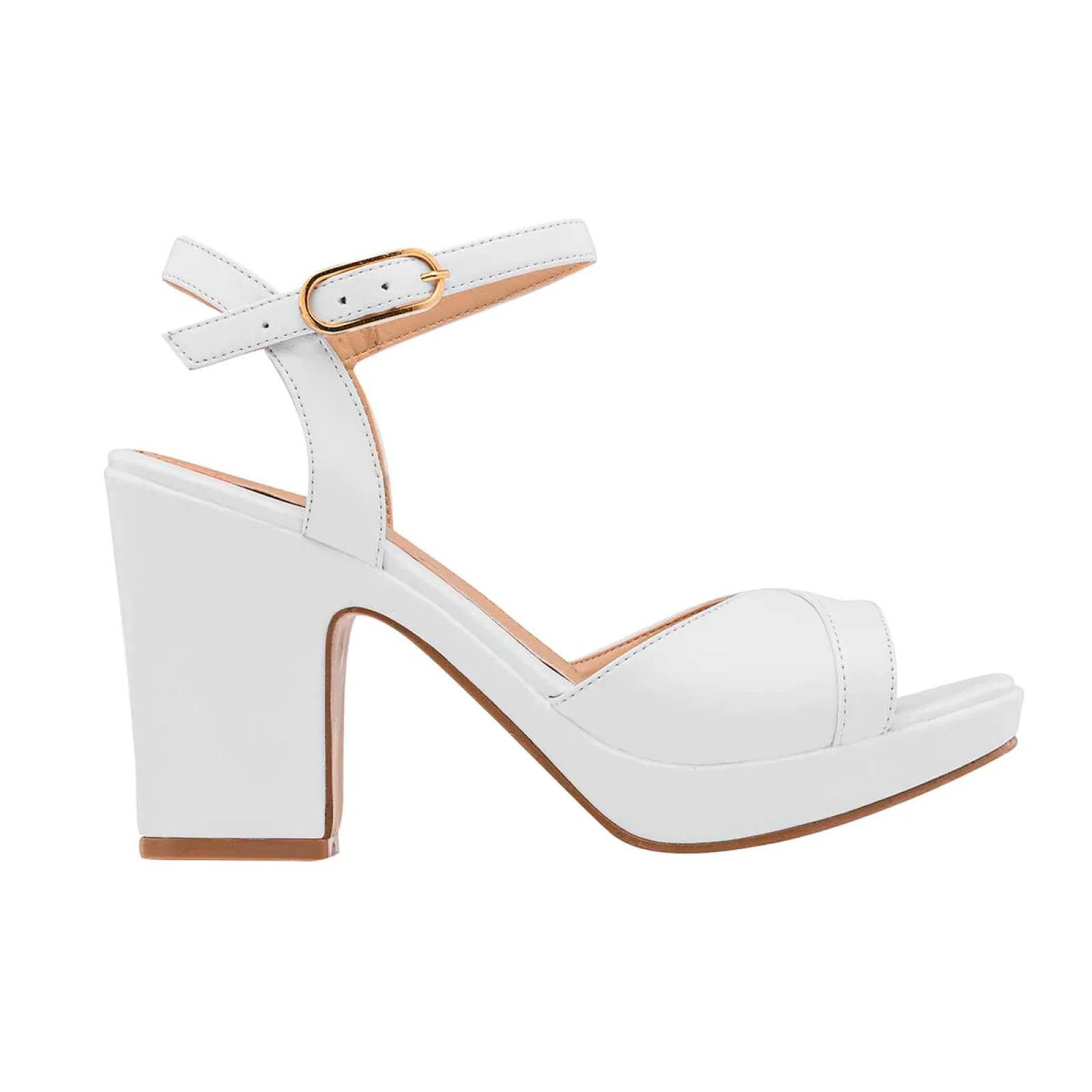 Sandalias con tacón Exterior Sintético Color Blanco Para Mujer De D'Cristian