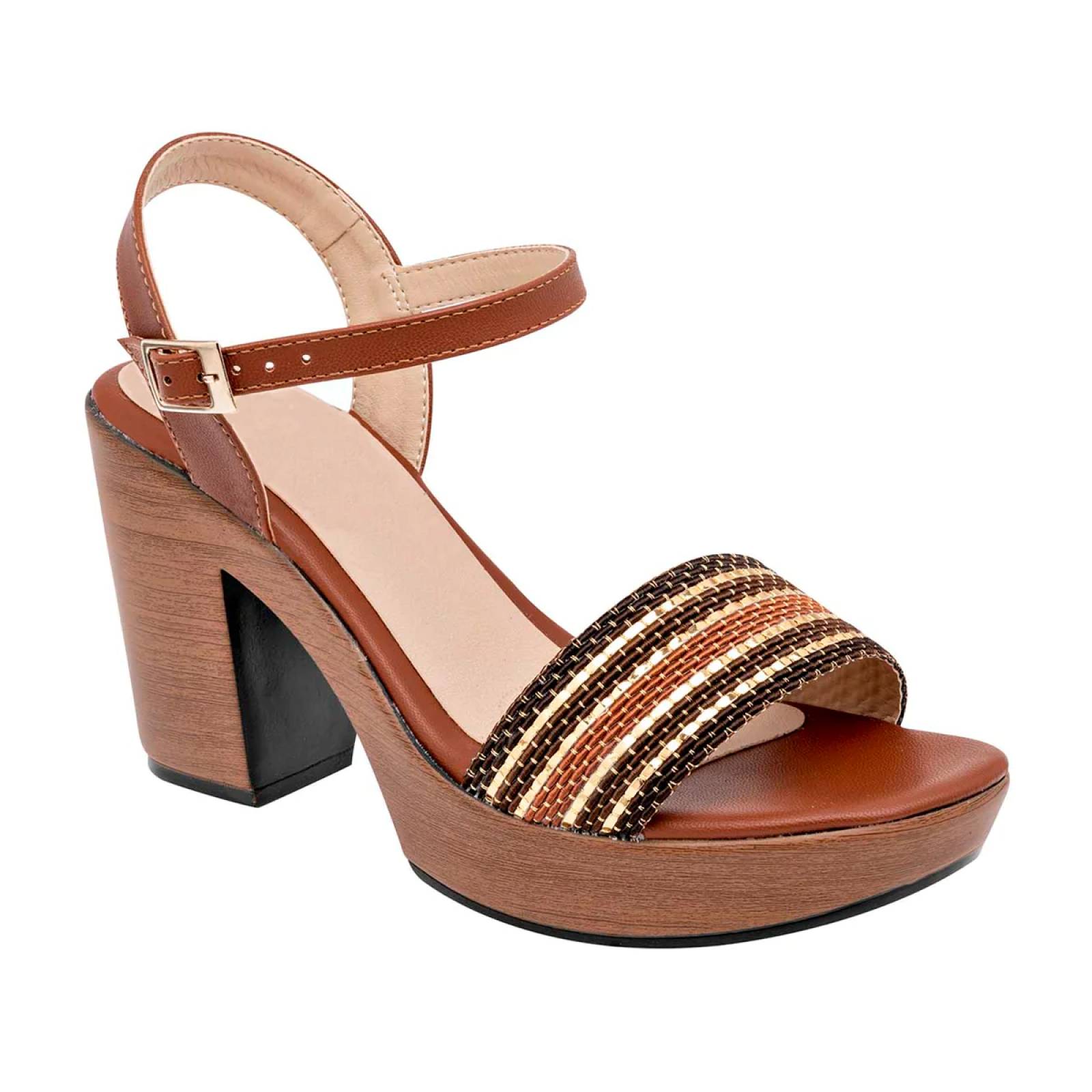 Tacones camel online mujer