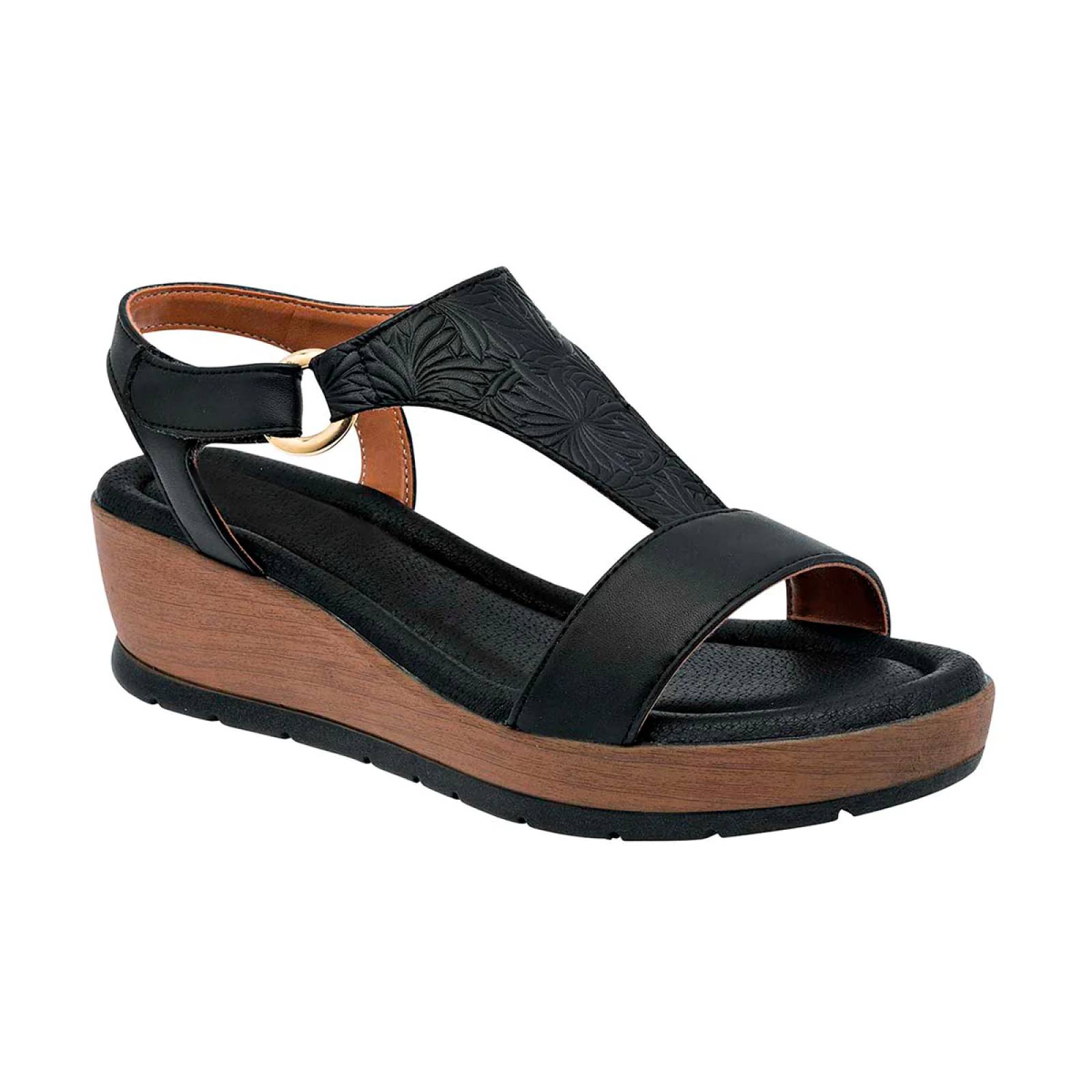 Sandalias con plataforma Marca Exterior Sint tico Color Negro