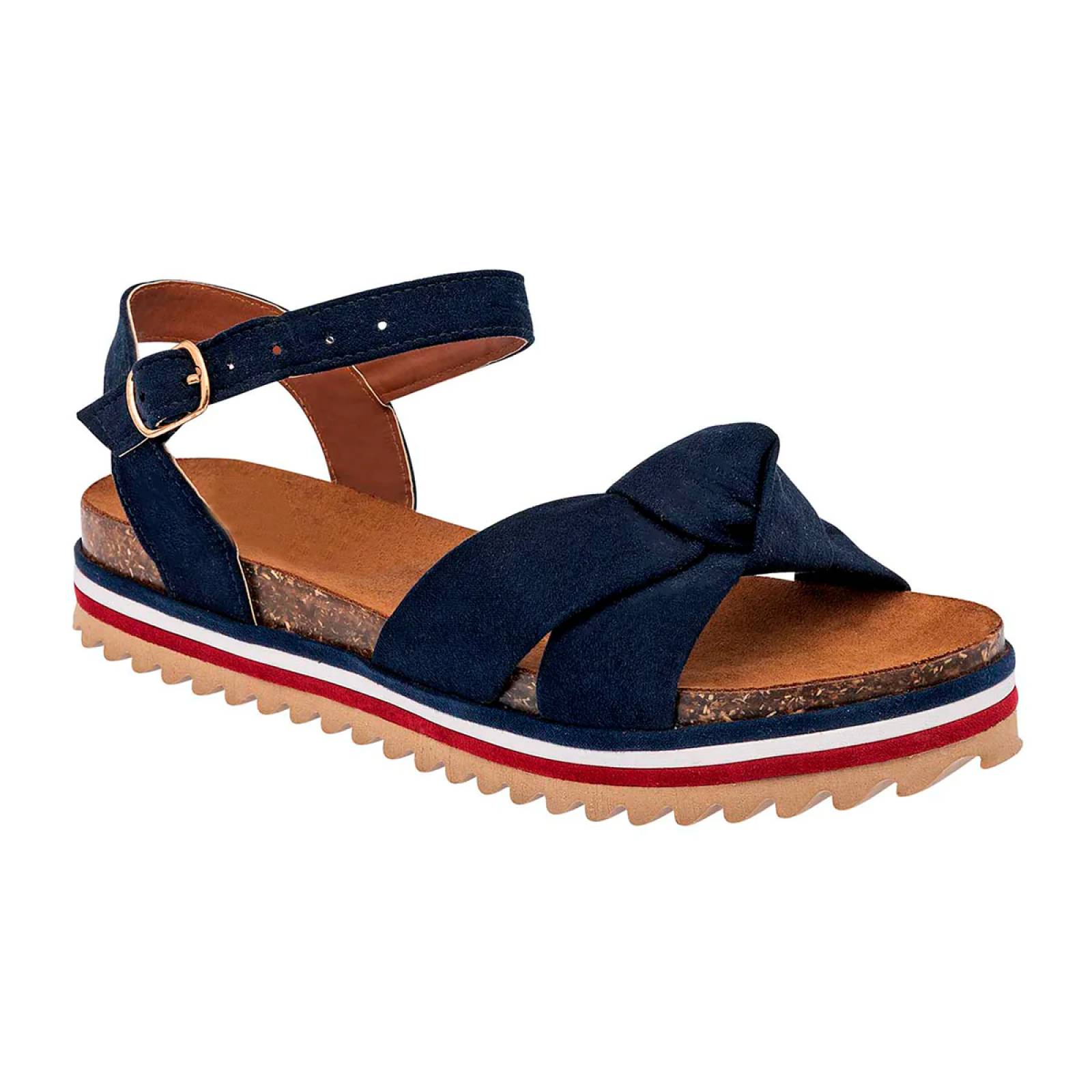 Sandalias de piso Marca  Exterior Textil Color Azul