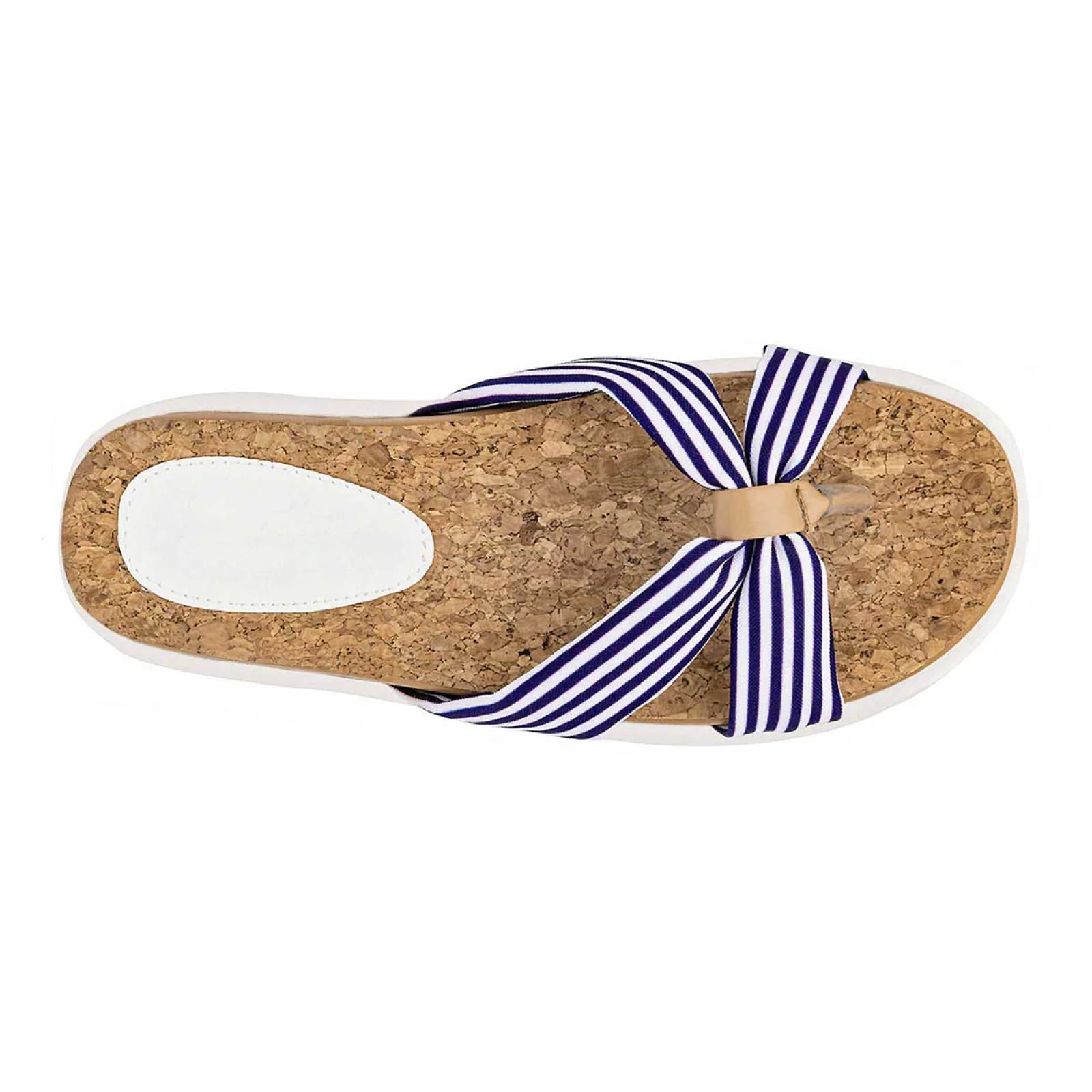 Sandalias de piso Marca Exterior Textil Color Blanco