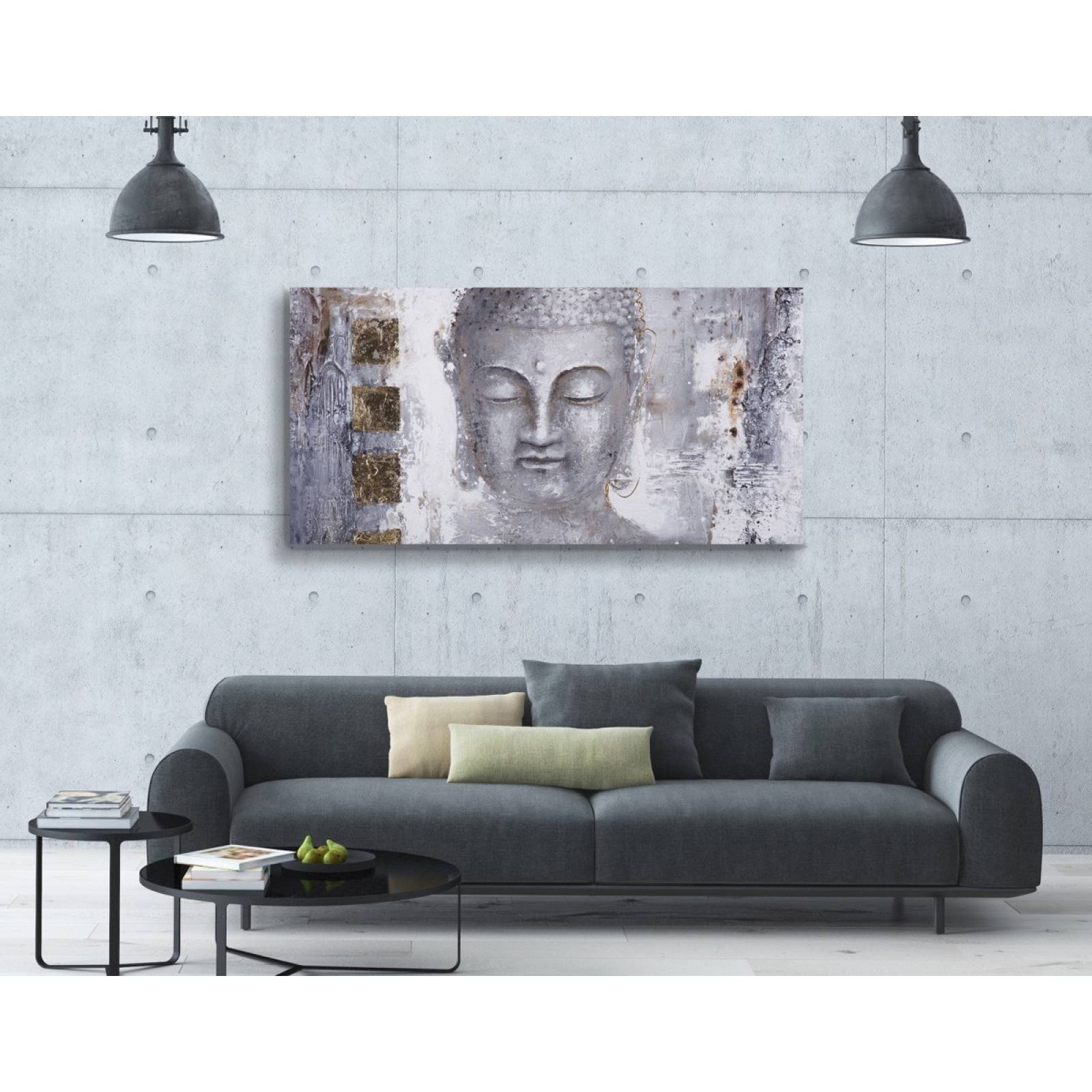 Cuadro Decorativo, Para Sala,recamara O Comedor, Buda Gris
