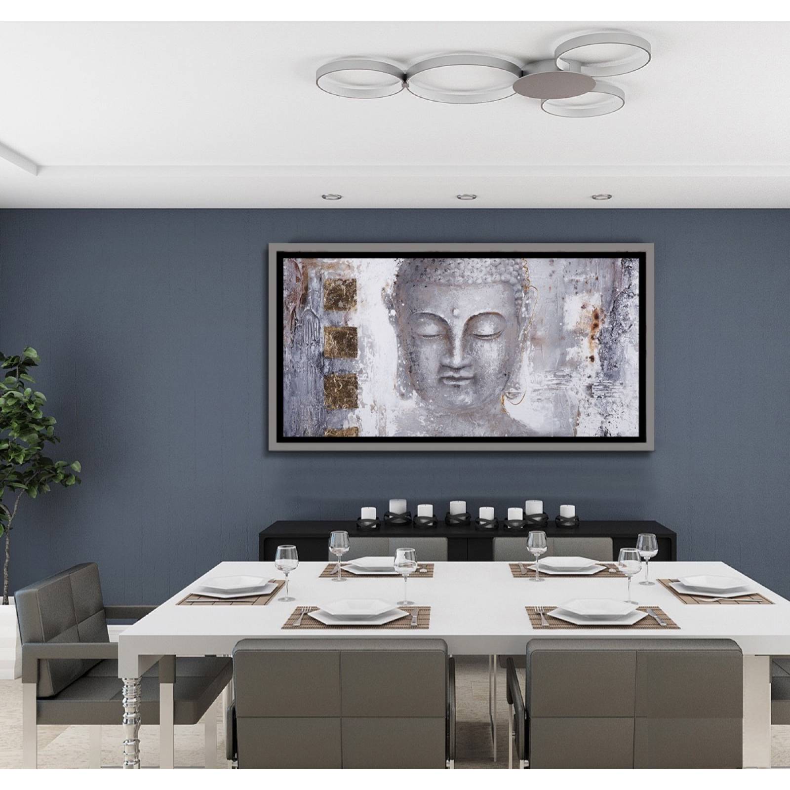 Cuadro Decorativo, Para Sala,recamara O Comedor, Buda Gris