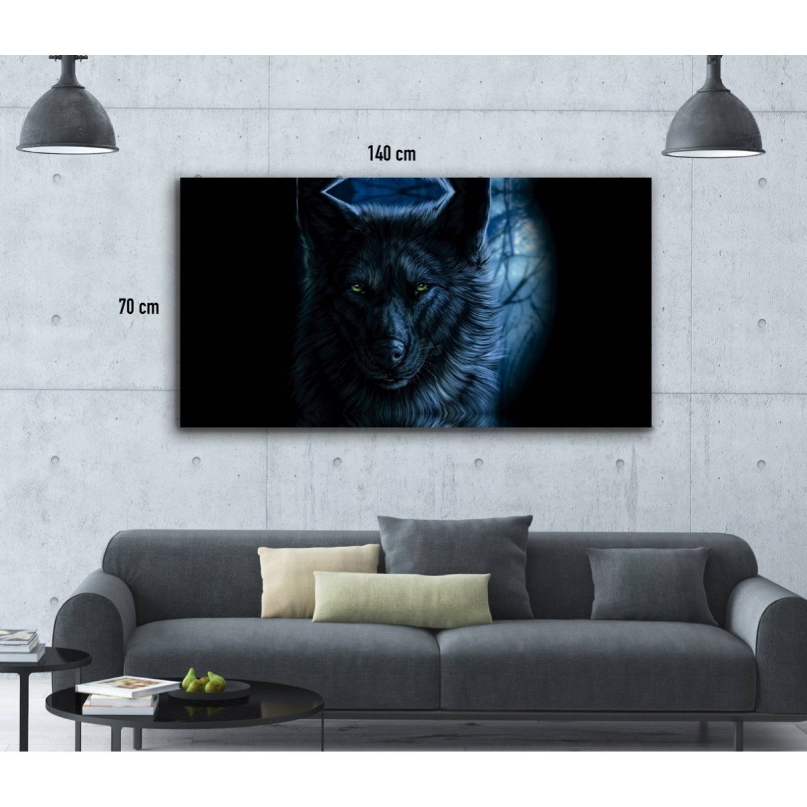 Cuadro Decorativo Moderno Para Recamara O Sala Lobo Negro