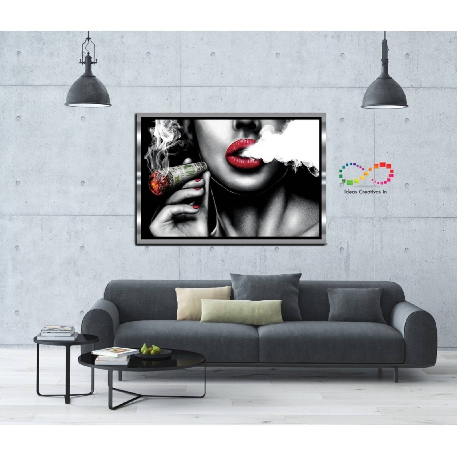 Cuadro Decorativo Para Recamara, Labios Rojos