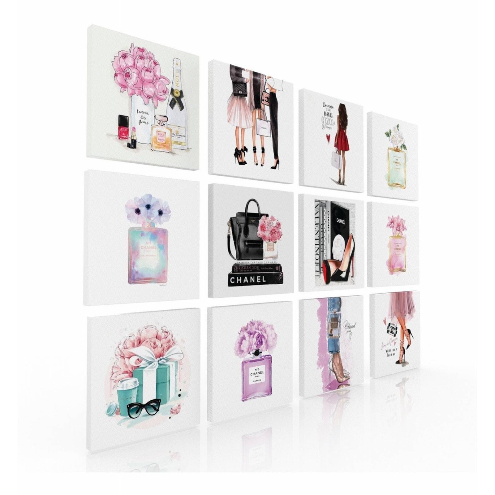 Set De 12 Cuadros Decorativos, Para Recamara Fashion
