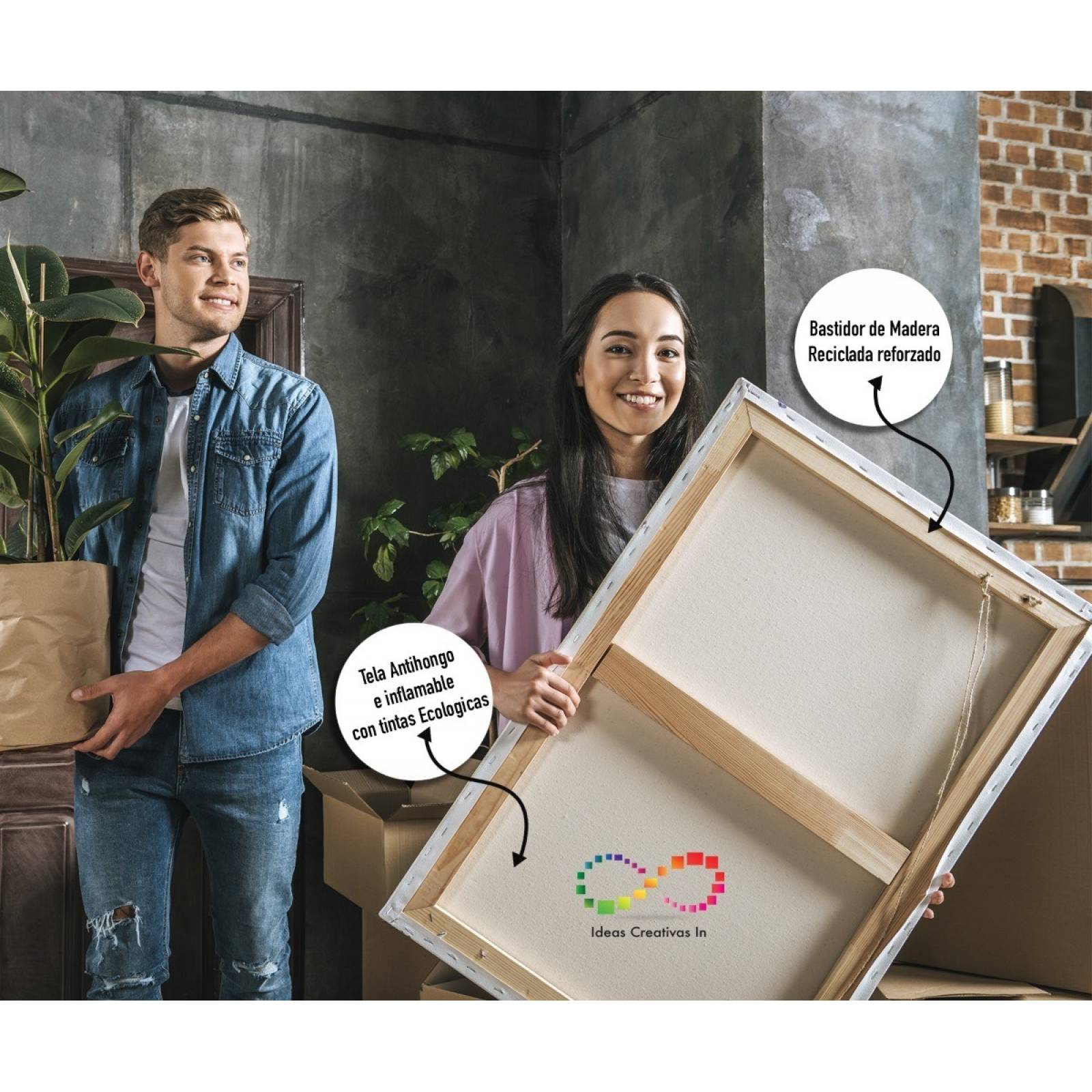 Set De 5 Cuadros Decorativos Para Sala, Flores Turquesas