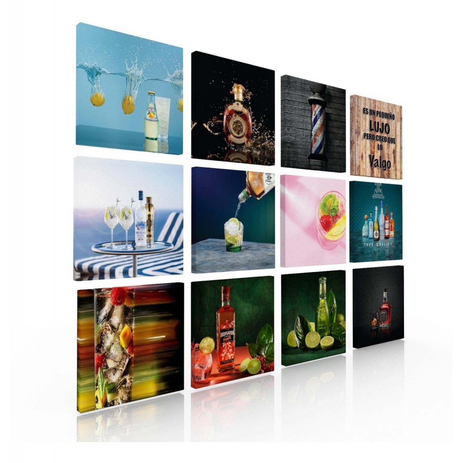 Set De 12 Cuadros Decorativos, Para Bar, Bebidas
