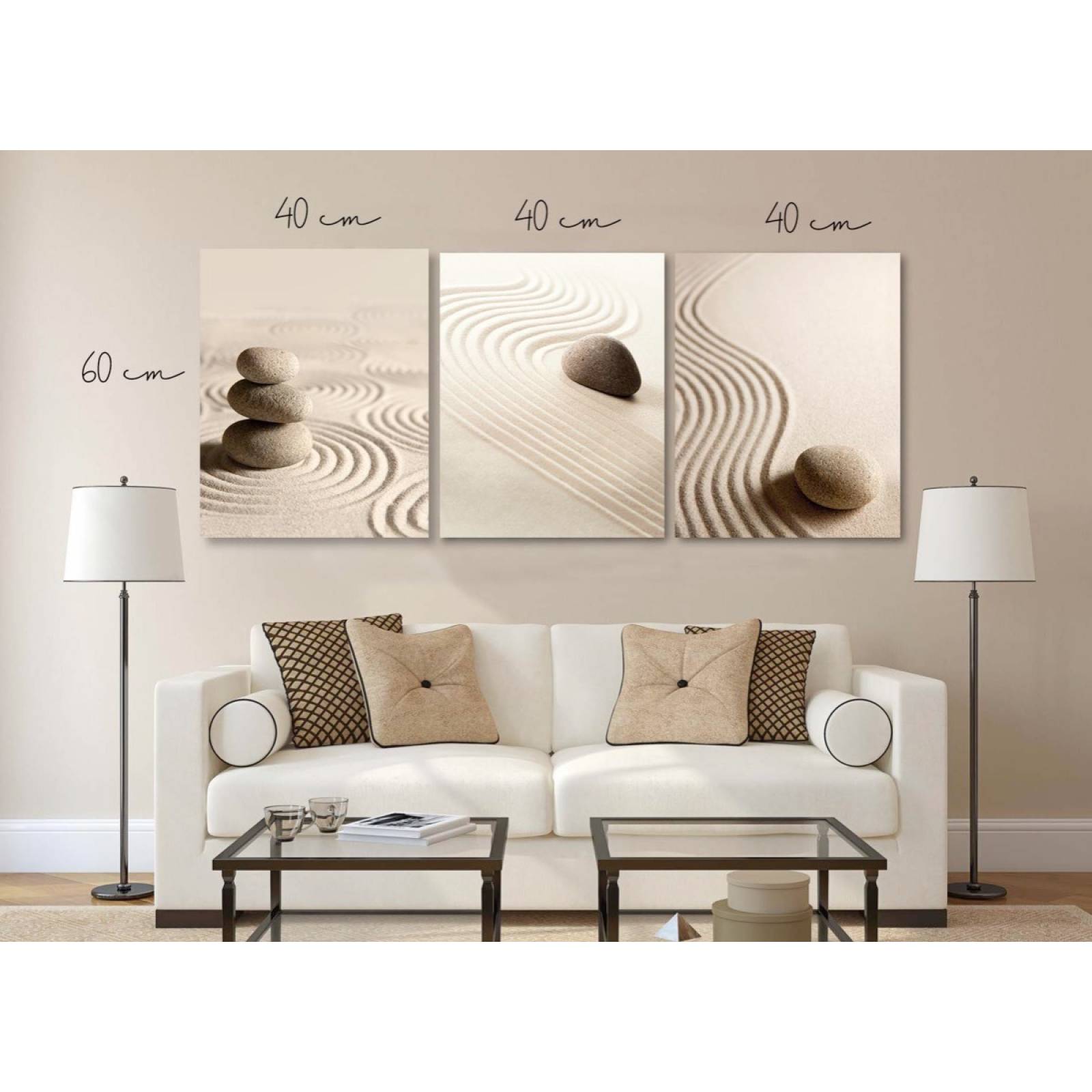 Set De 3 Cuadros Decorativos Para Sala Recamara, Arena