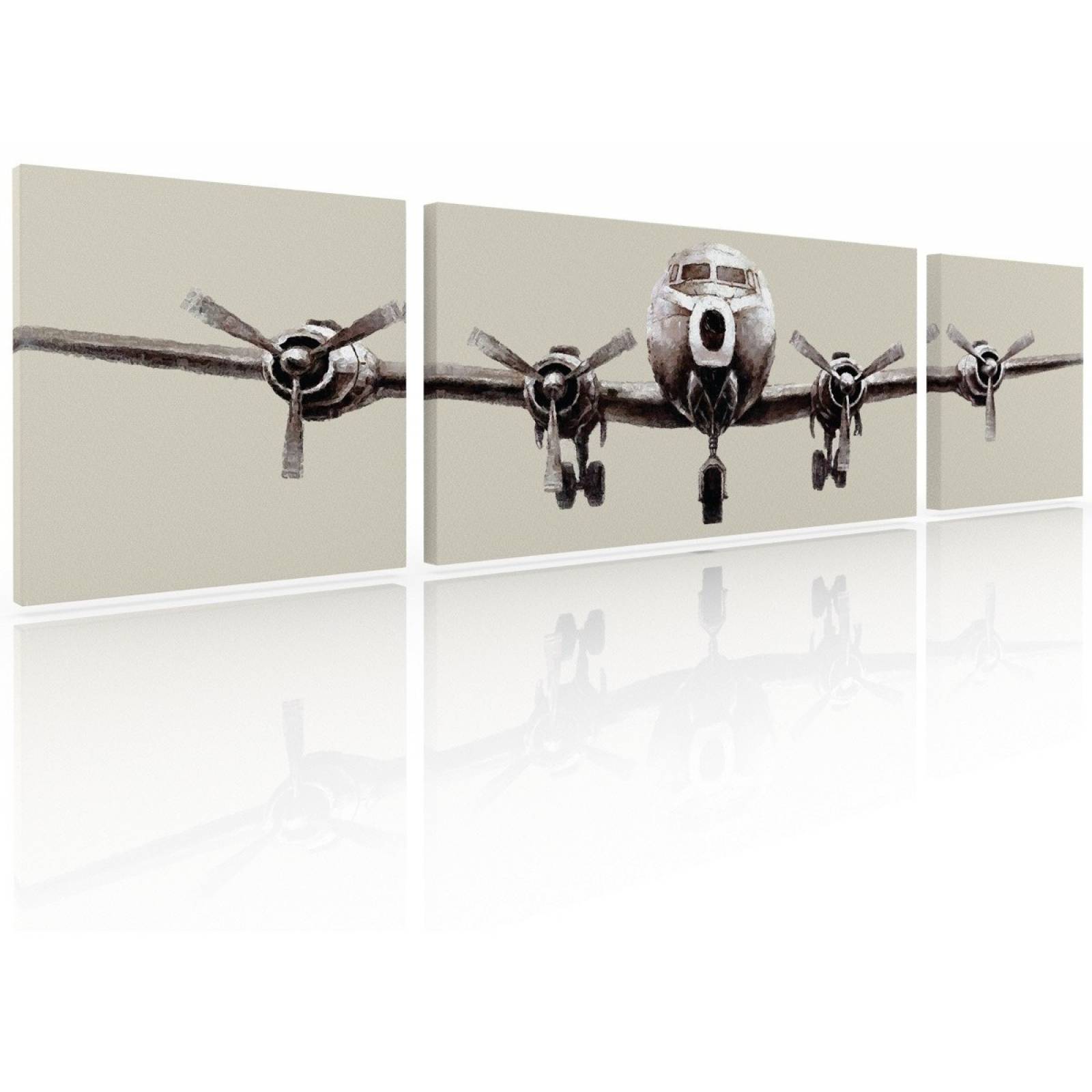 Set De 3 Cuadros Decorativos Para Recamara Avion Antiguo