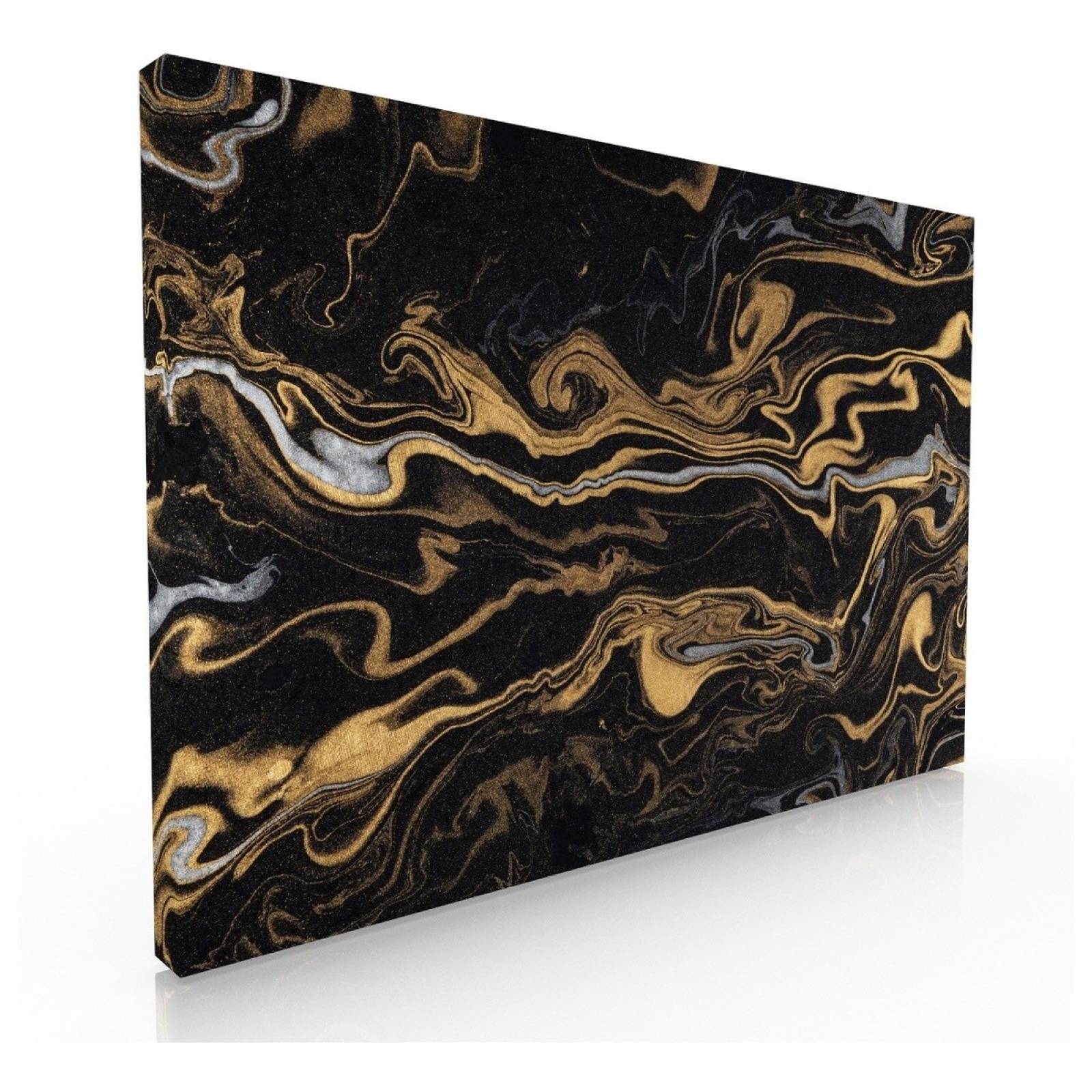 Cuadro Decorativo Moderno Para Sala Abstracto Negro Oro