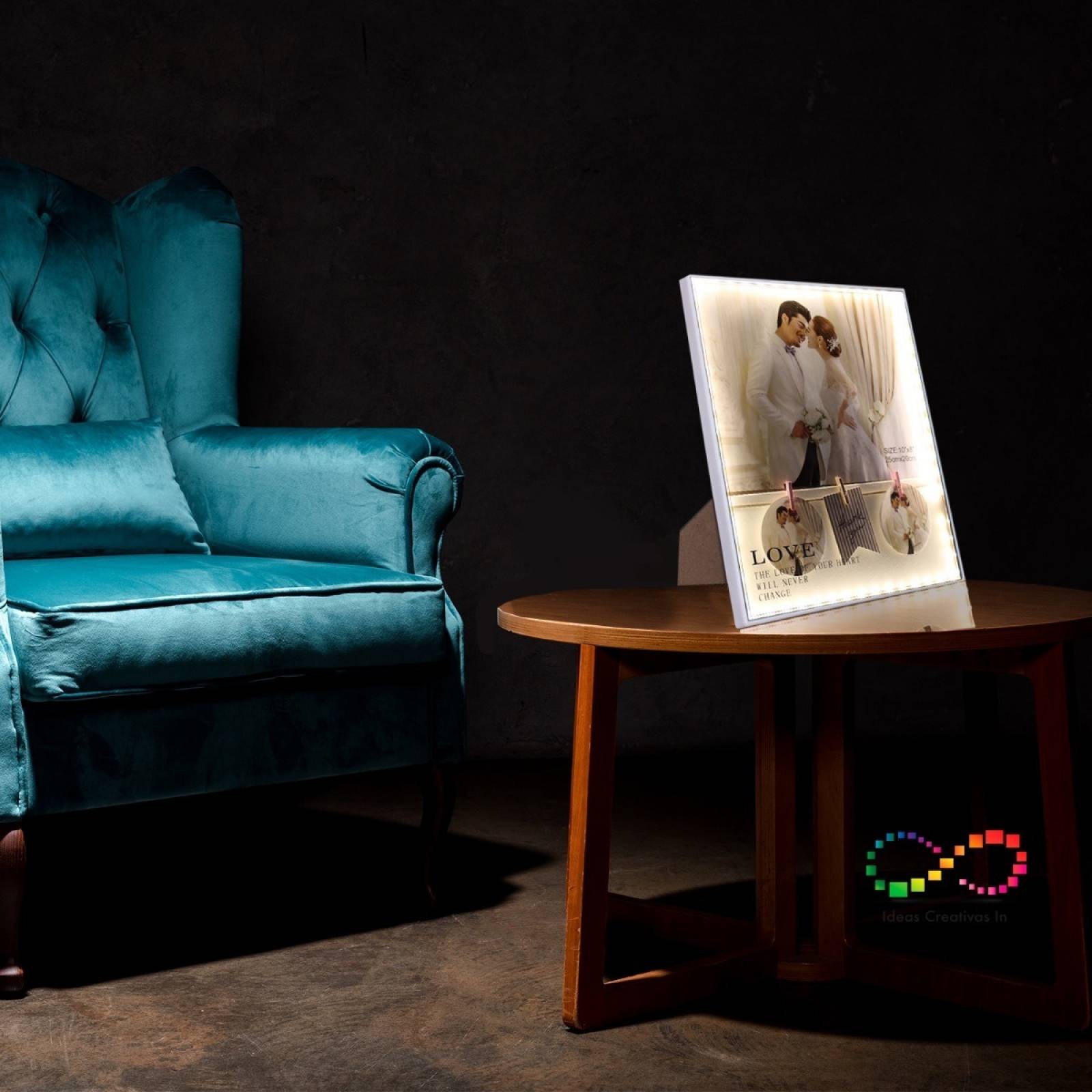 Portarretrato Grande Con Luz Led Personalizado