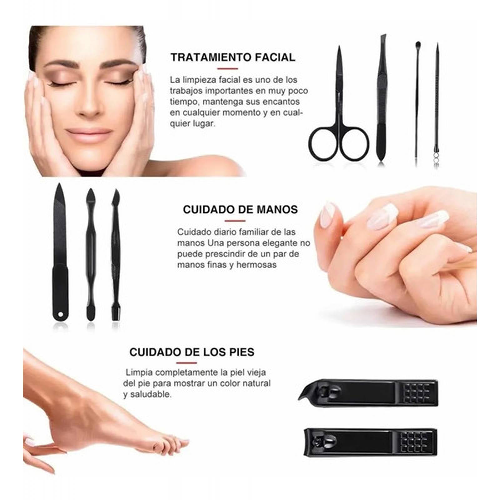 Kit 7 Piezas Cortauñas Set Manicura Pedicura Acero