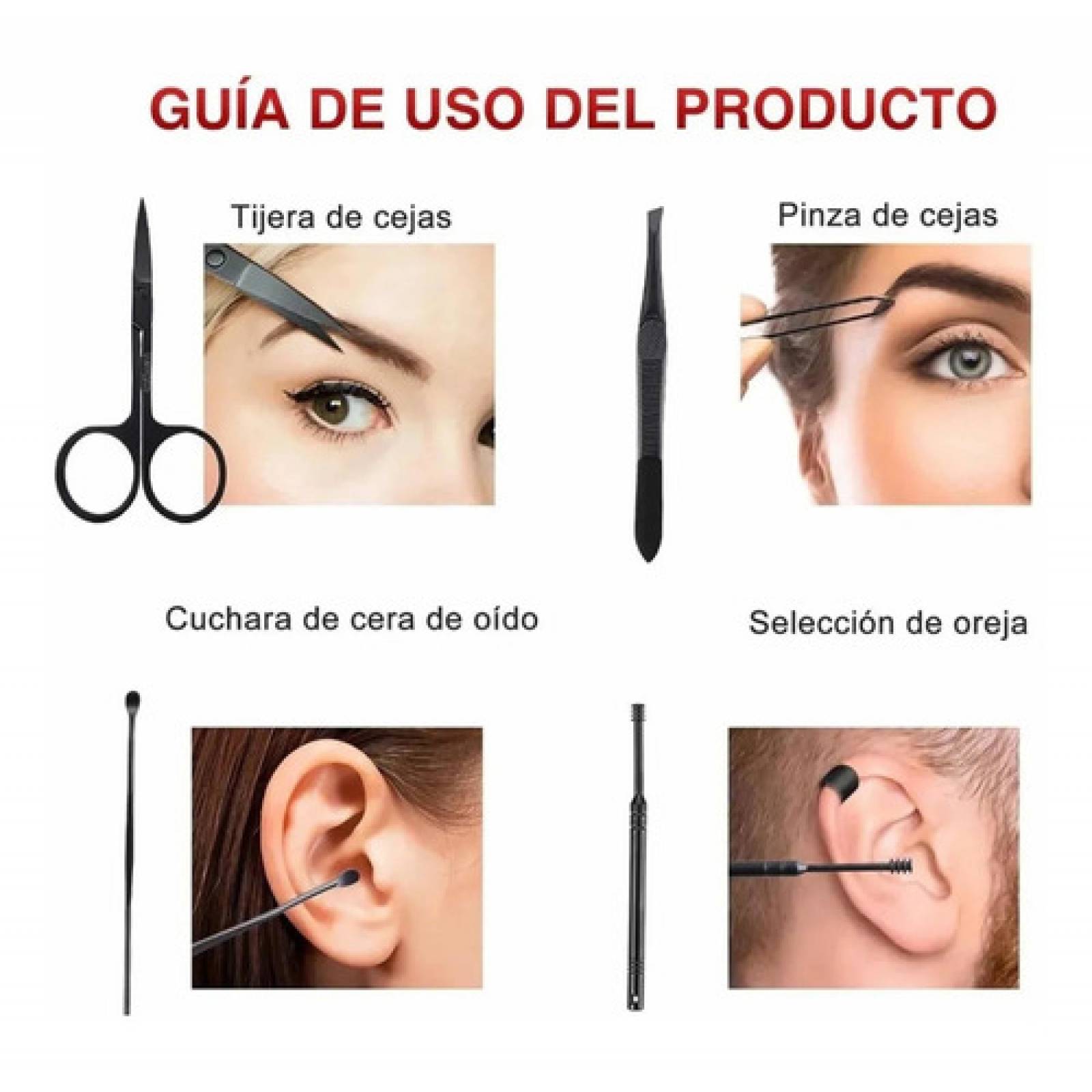 Kit 7 Piezas Cortauñas Set Manicura Pedicura Acero