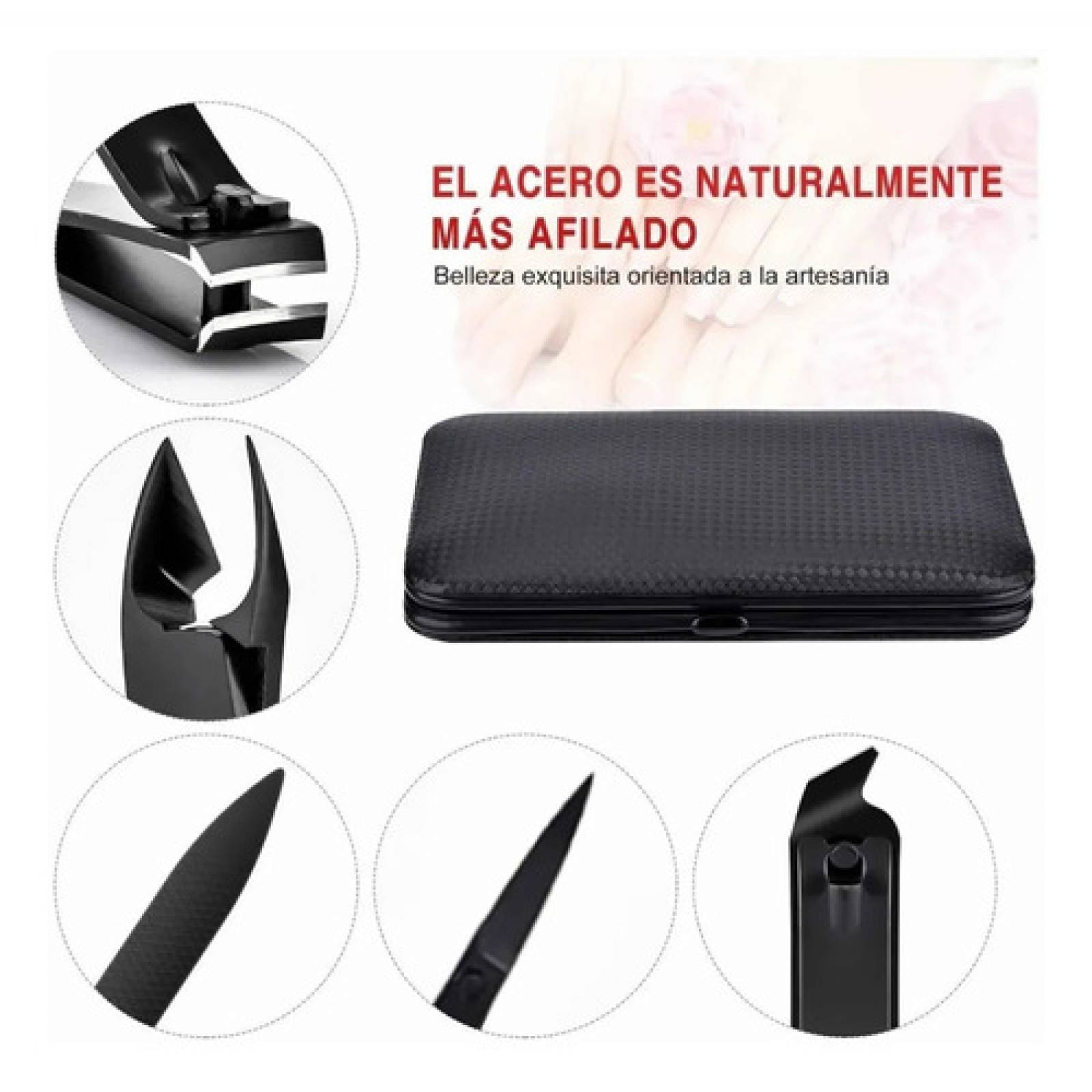 Kit 7 Piezas Cortauñas Set Manicura Pedicura Acero