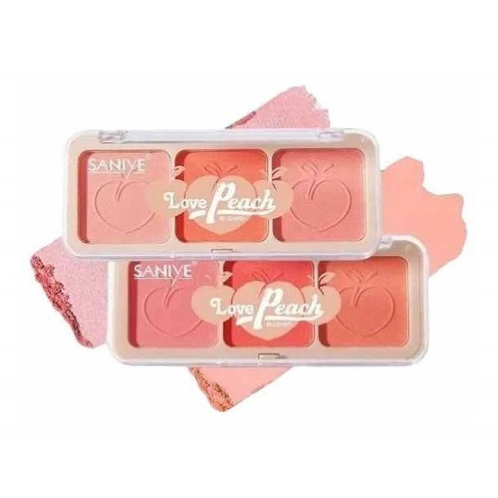 Rubor Paleta De 3 Tonos Saniye Durazno Original Mate C