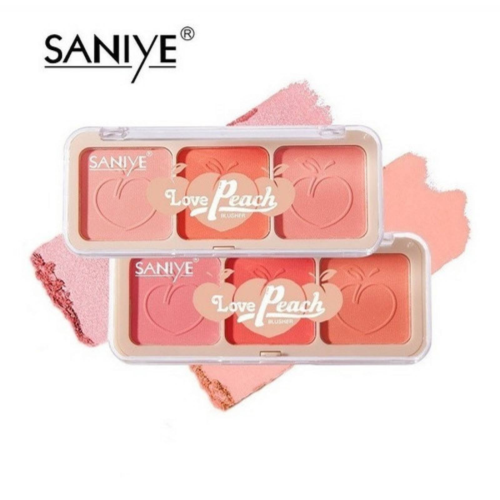 Rubor Paleta De 3 Tonos Saniye Durazno Original Mate C