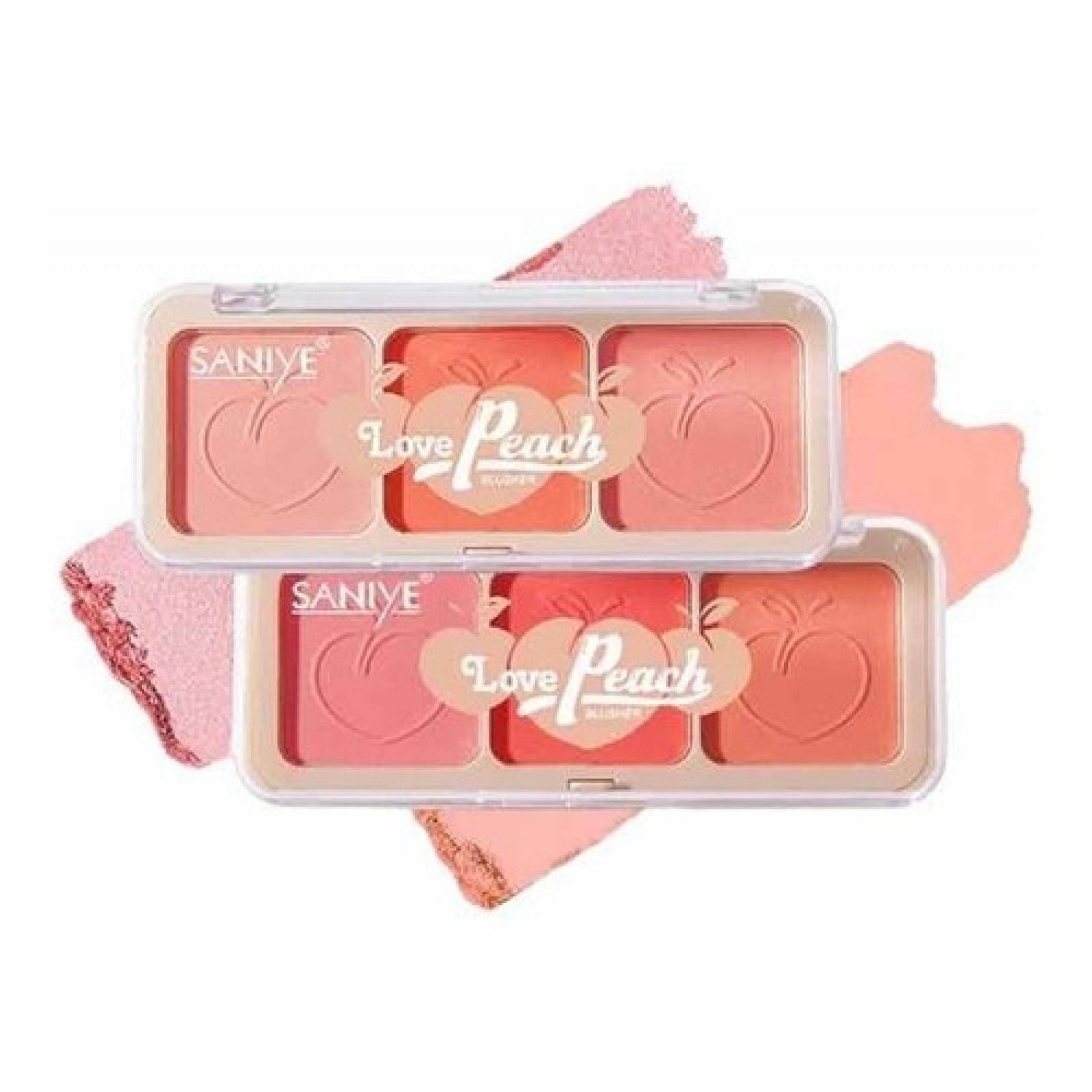 Rubor Paleta De 3 Tonos Saniye Durazno Original Mate B