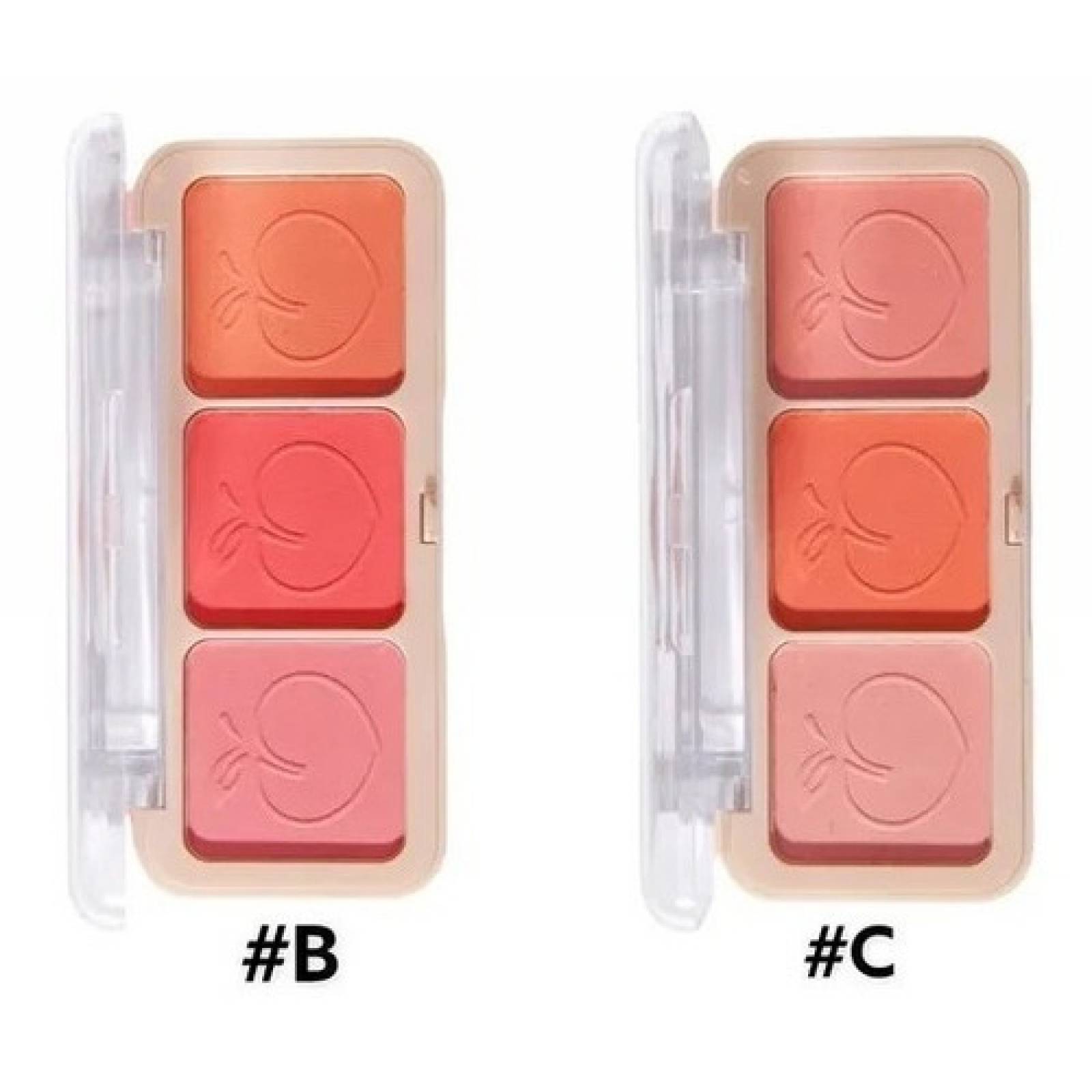 Rubor Paleta De 3 Tonos Saniye Durazno Original Mate B