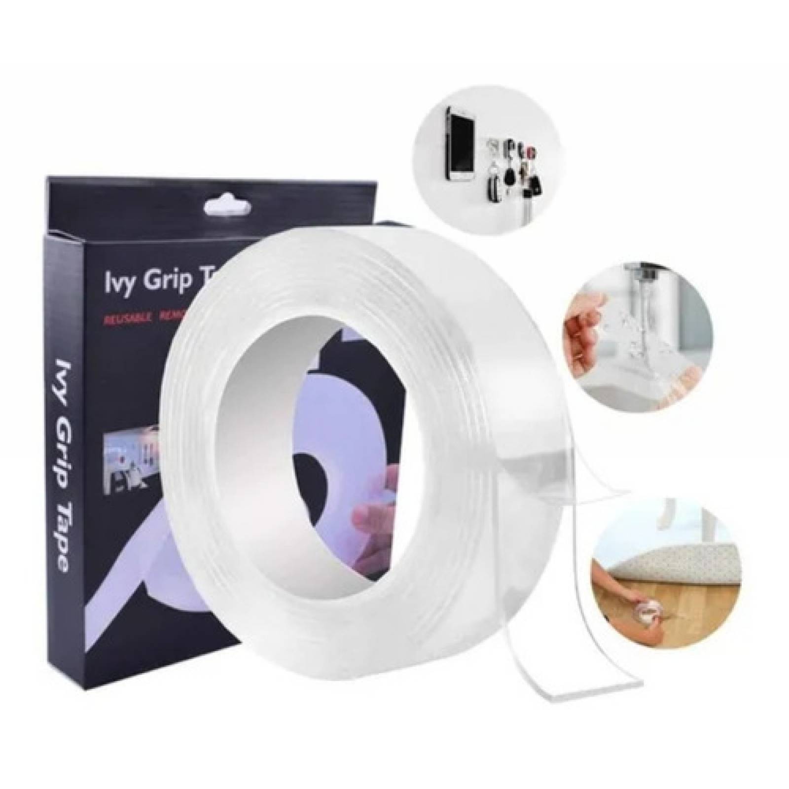 Cinta Magica Doble Cara Ivy Grip  Lavable Reutilizable 1mt