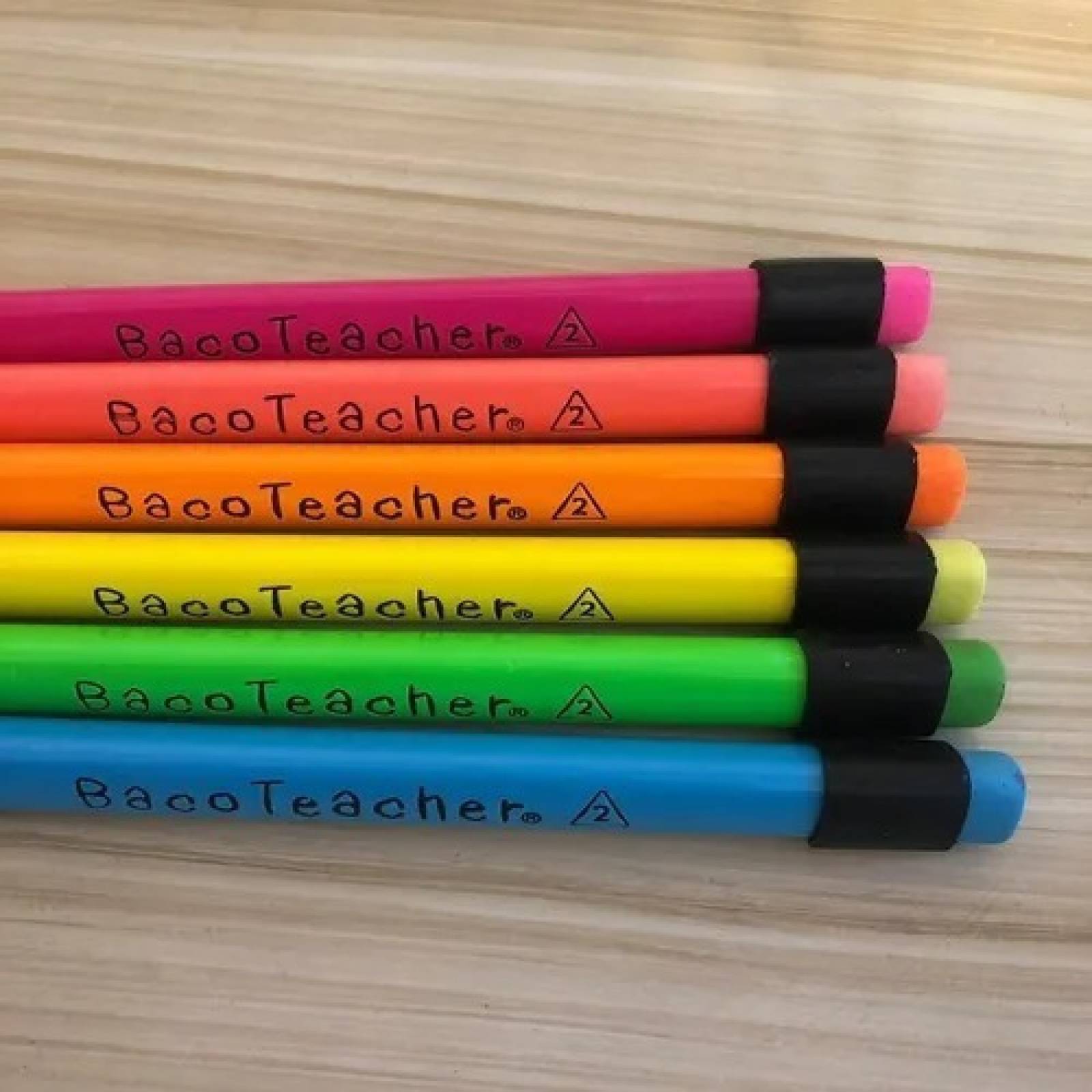 Lapiz Jumbo Baco Teacher Triangular Neon 6 Piezas Entrenador