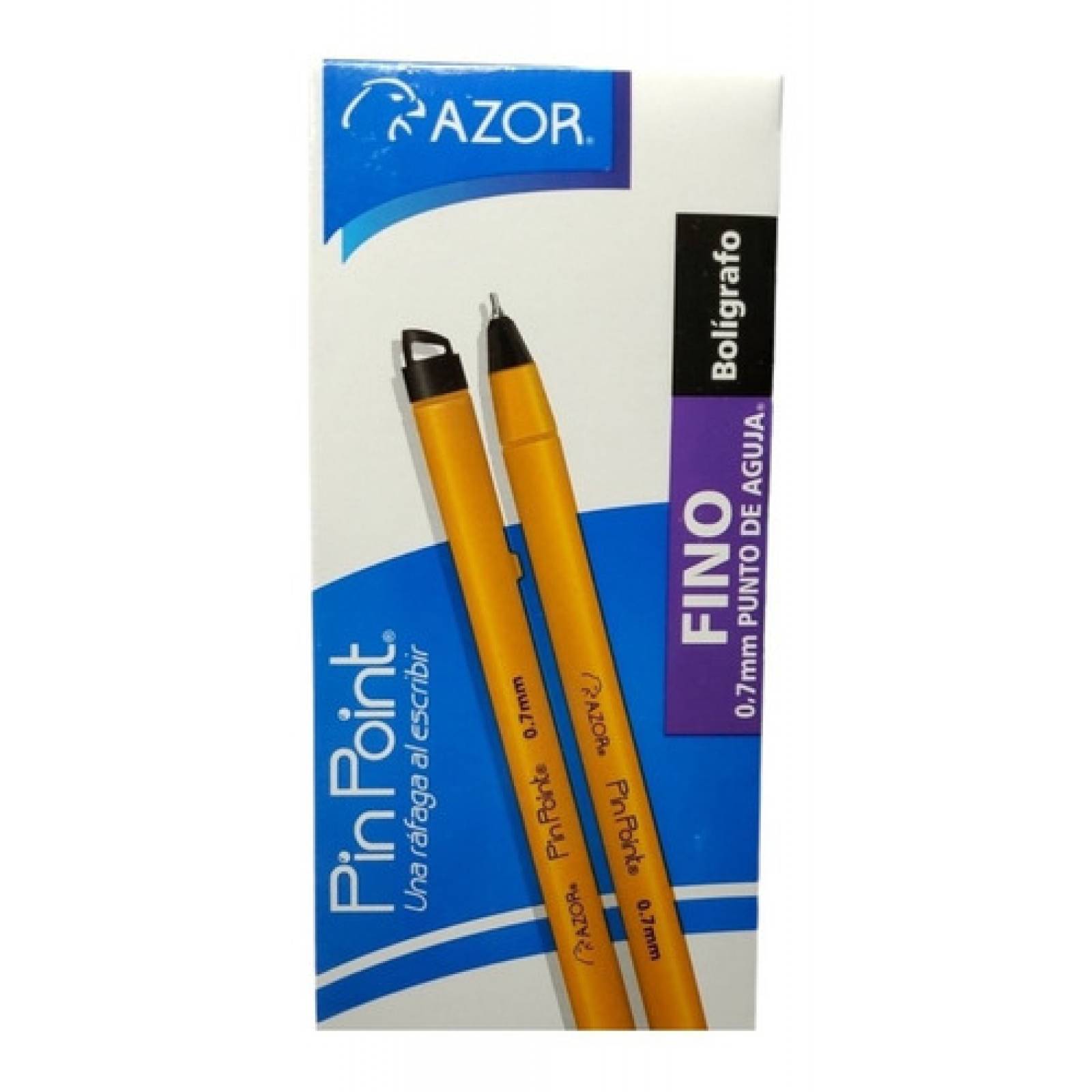 Lapicero Azor Pinpoint Punto Fino 0.7 Mm Punta Aguja 2 Pzs