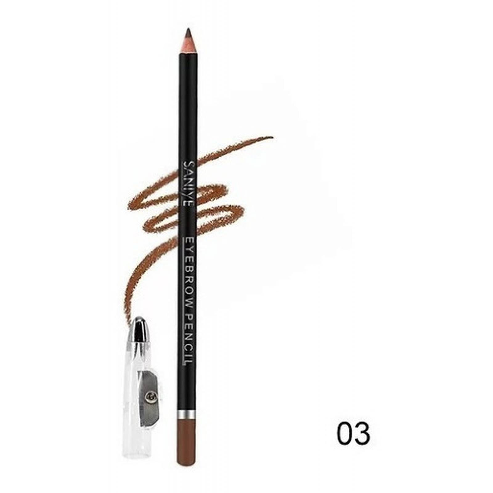Lápiz Delineador Ceja Con Sacapuntas Saniye Original Calidad 03 cafe claro