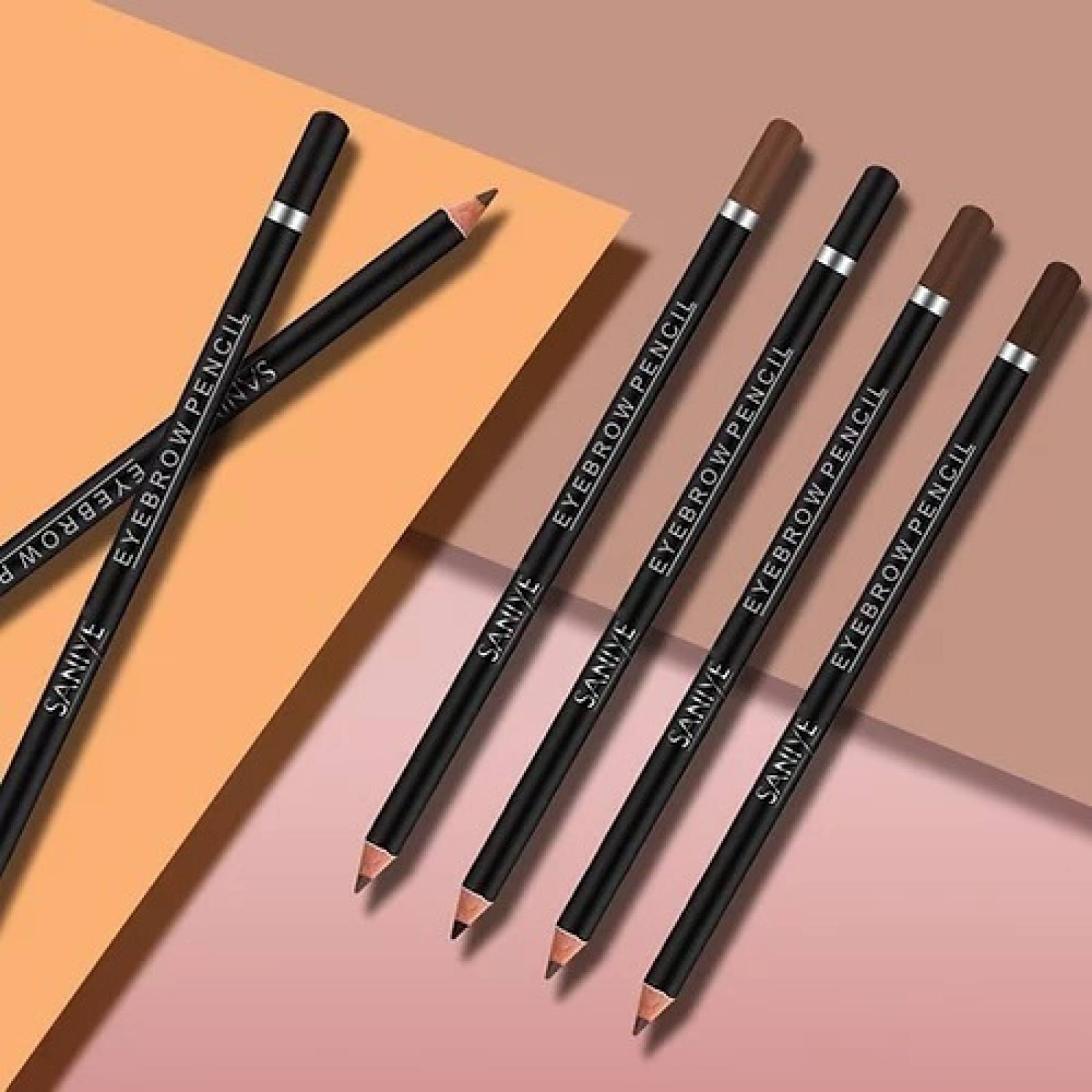 Lápiz Delineador Ceja Con Sacapuntas Saniye Original Calidad 03 cafe claro