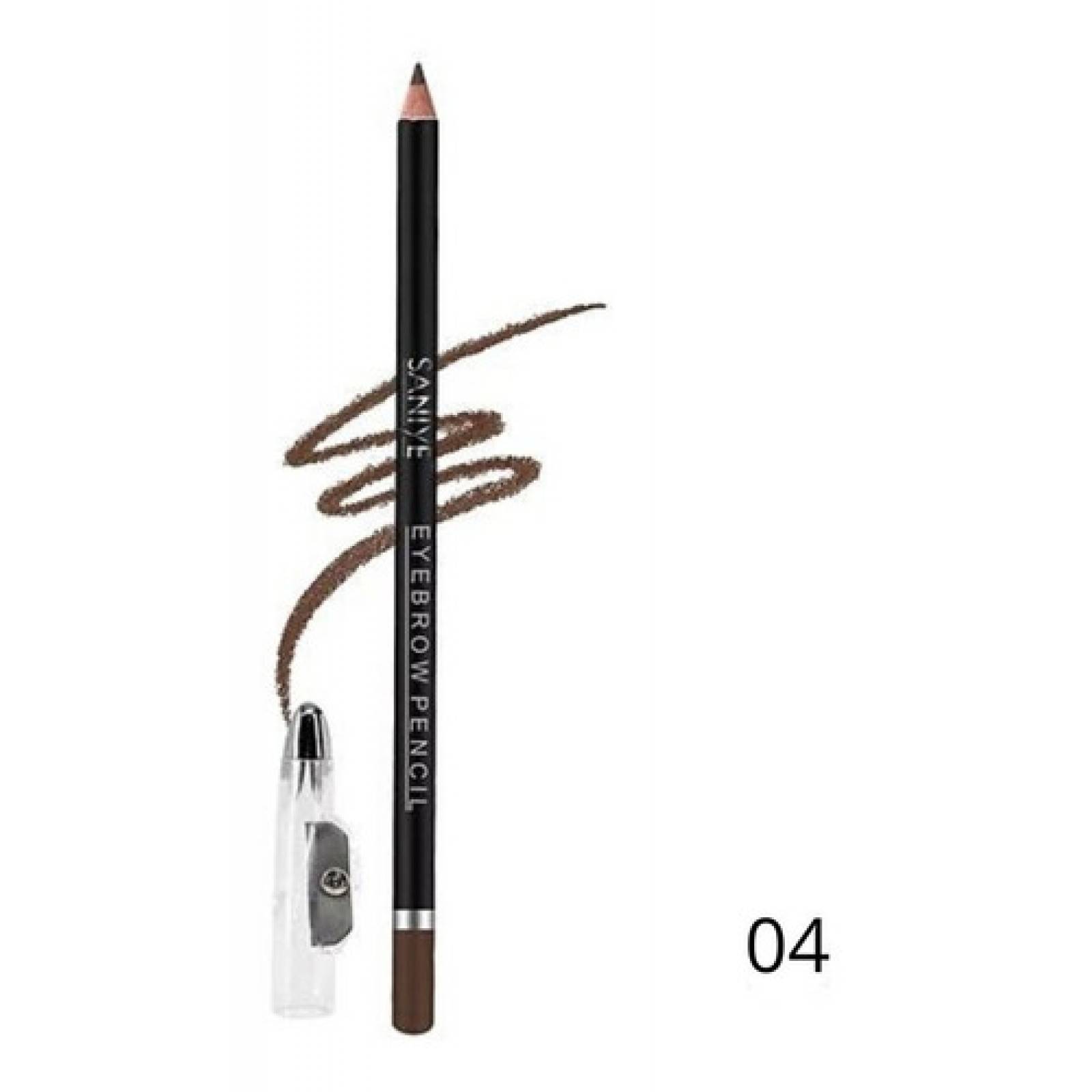 Lápiz Delineador Ceja Con Sacapuntas Saniye Original Calidad 04 Cafe oscuro