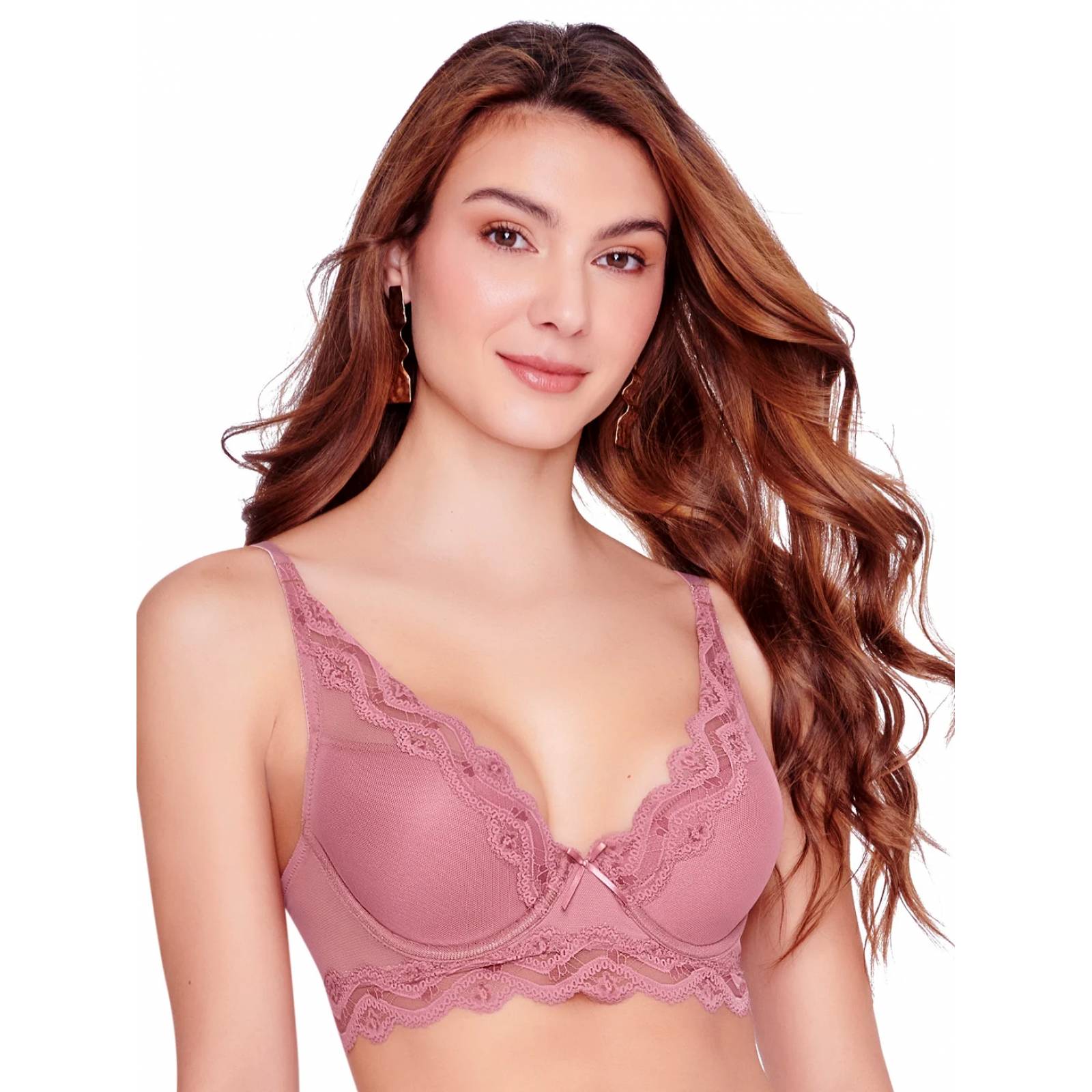 Bra Demi Ilusión Tirantes ajustables Copa preformada con varilla Rosa