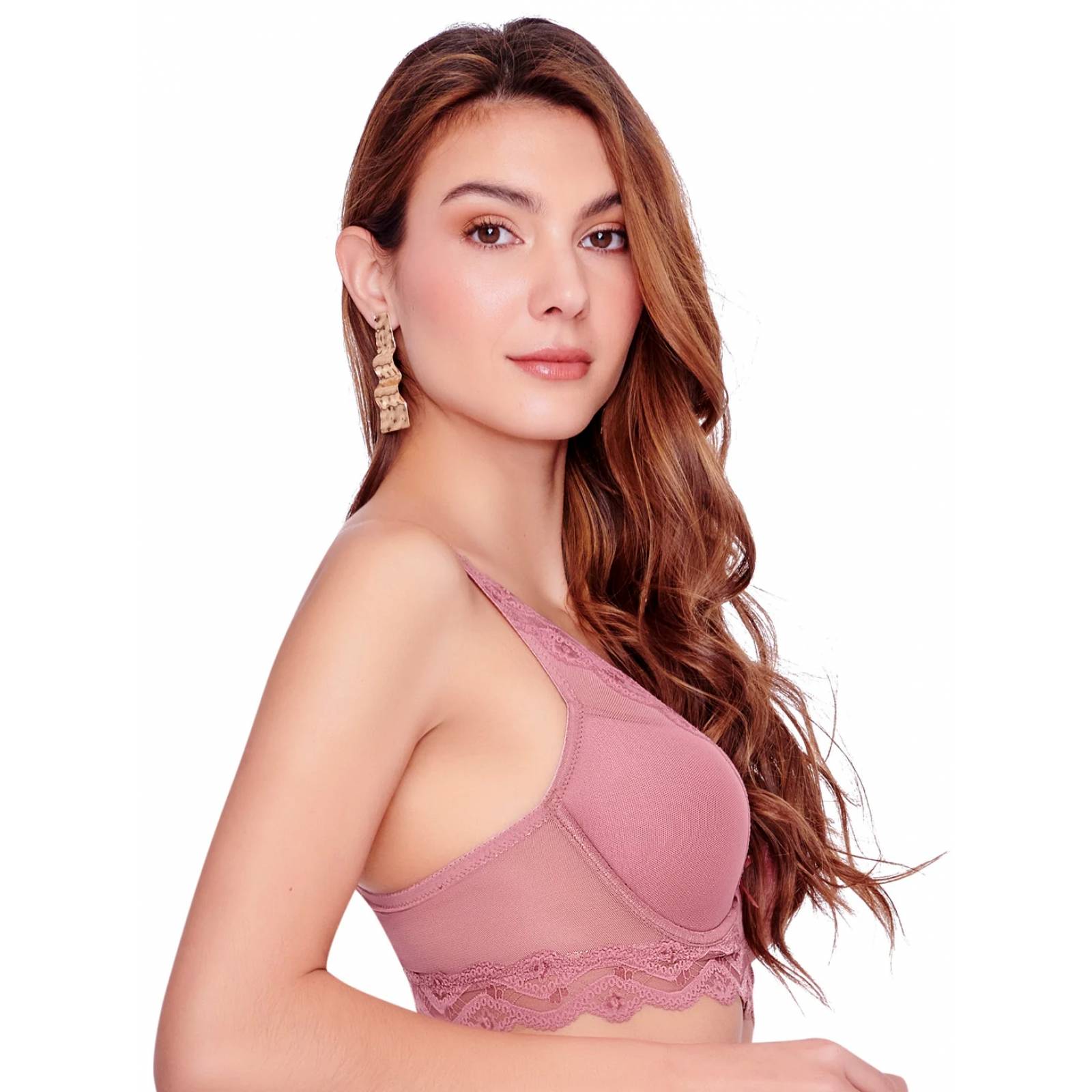 Bra Demi Ilusión Tirantes ajustables Copa preformada con varilla Rosa