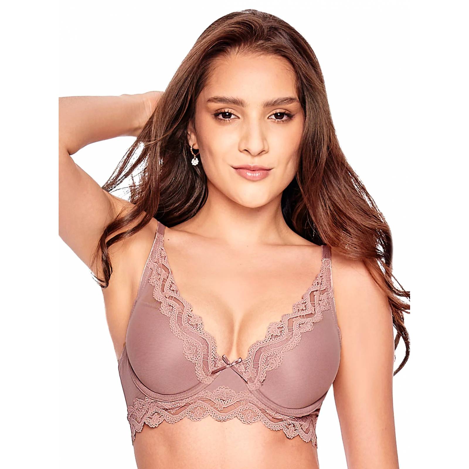 Bra Demi Ilusión Tirantes ajustables Copa preformada con varilla Lila oscuro