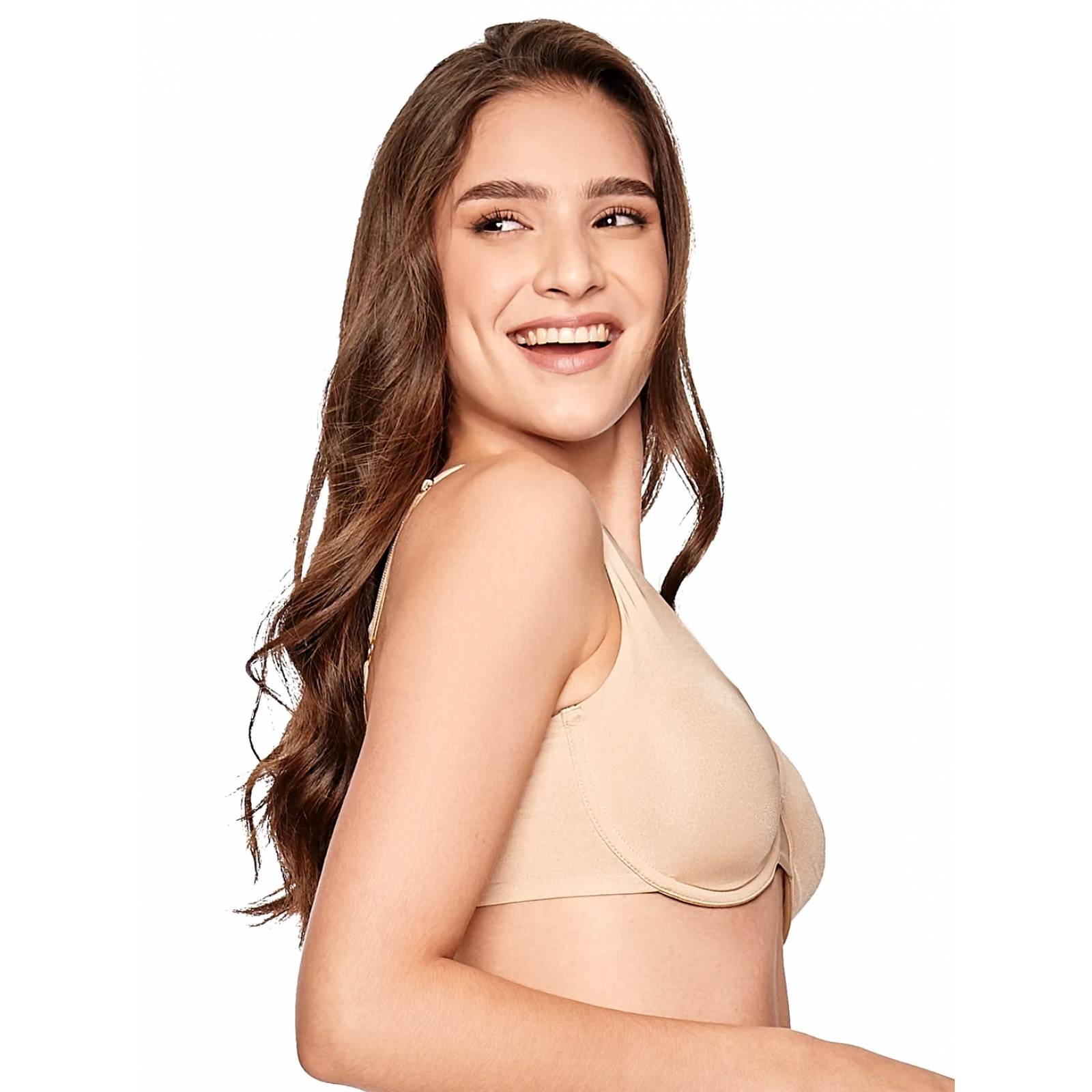 Bra copa completa Ilusión Sin relleno Tirantes y costado anchos Nude