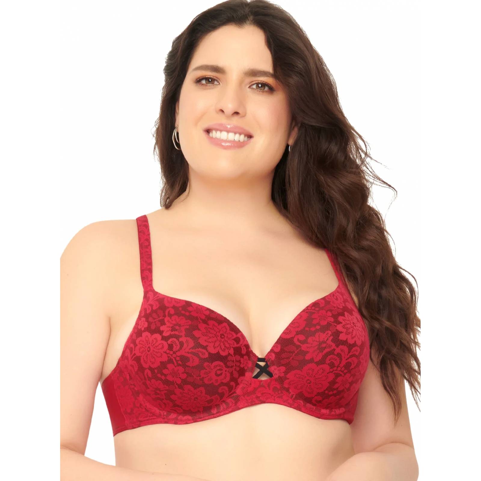 Bra copa completa Aumenta una talla Tirantes acojinados Ilusion Rubí