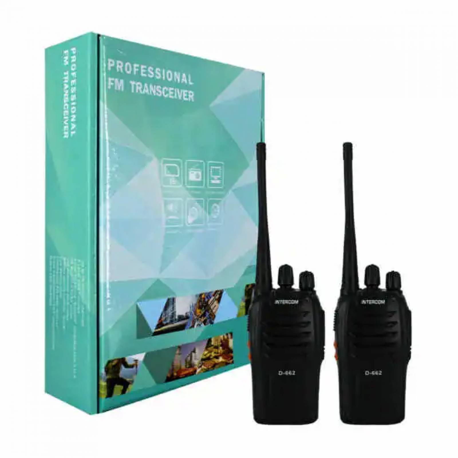 Radio De Comunicacion Walkie-Talkie Manos Libres Con Base Para Carga Vhf/Uhf Fm D-662