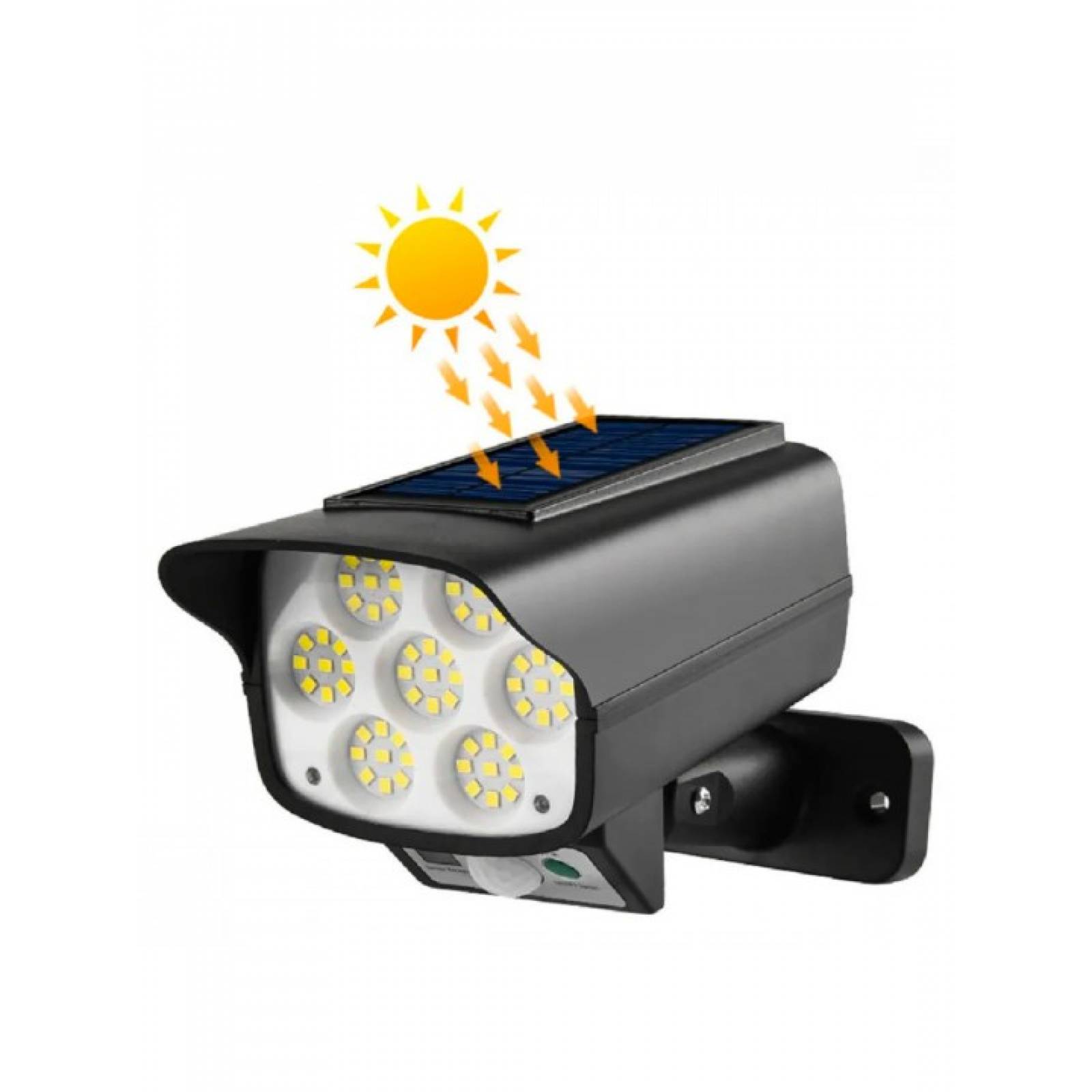 Lampara Luz Led Solar Sensor Movimiento Forma De Camara 180W