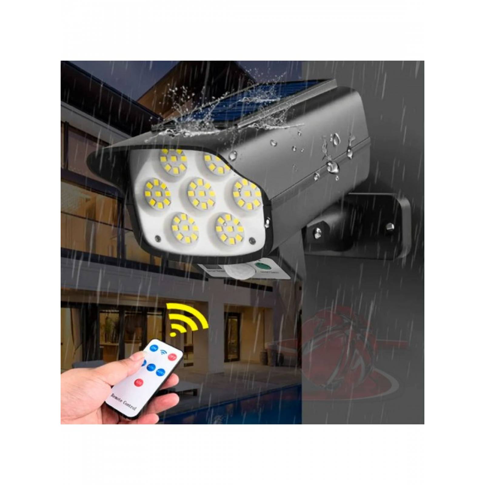 Lampara Luz Led Solar Sensor Movimiento Forma De Camara 180W