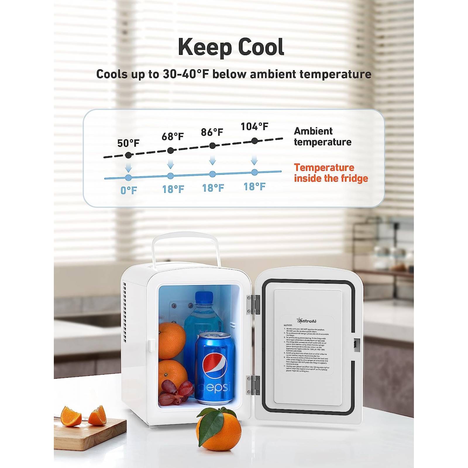 Astroai Mini Refrigerador Portátil, Mini Nevera Electrónica Para El Skincare Color Rosa Y Blanco