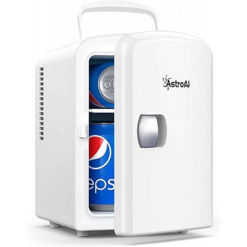 Astroai Mini Refrigerador Portátil, Mini Nevera Electrónica Para El Skincare  Color Rosa Y Blanco