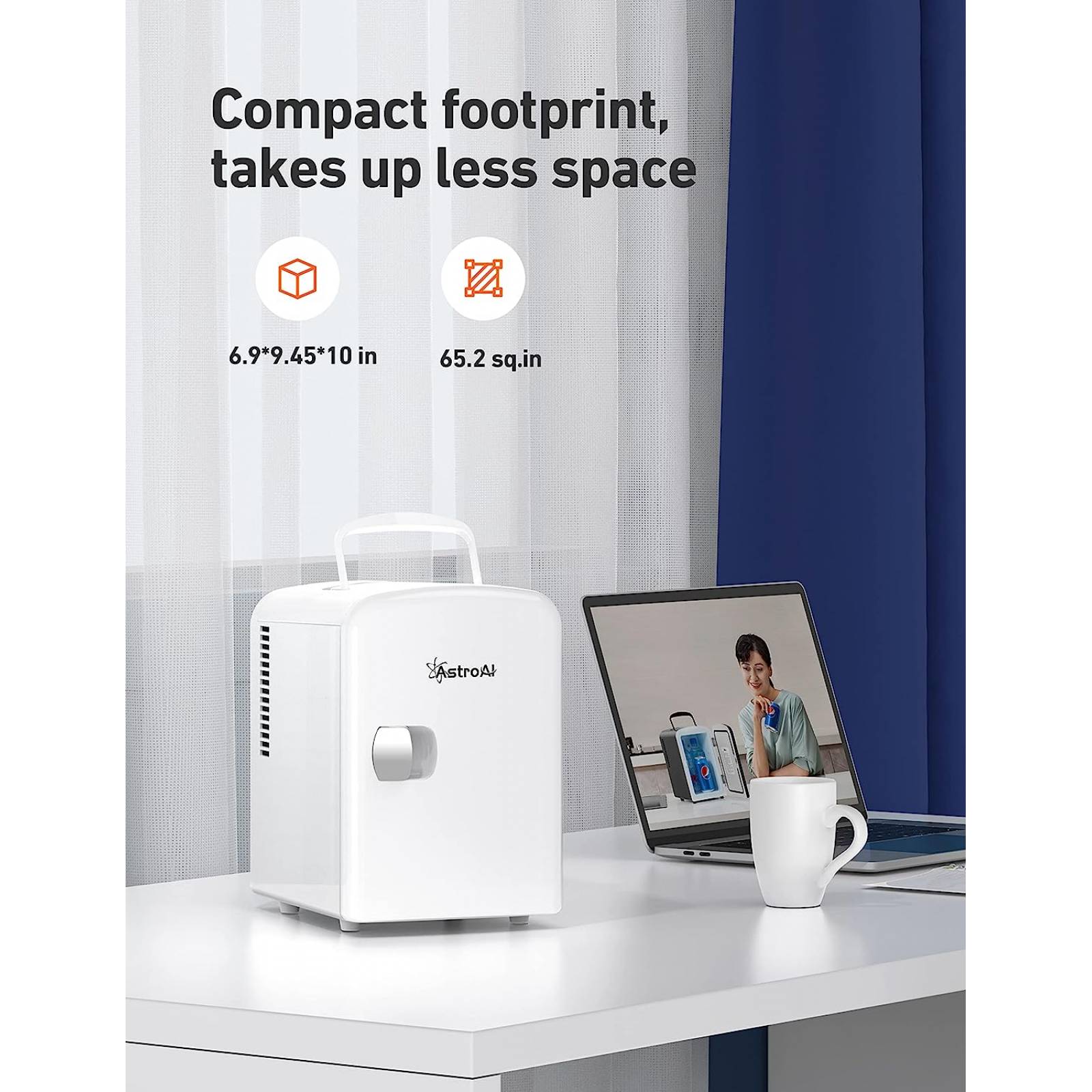 Astroai Mini Refrigerador Portátil, Mini Nevera Electrónica Para El Skincare Color Rosa Y Blanco