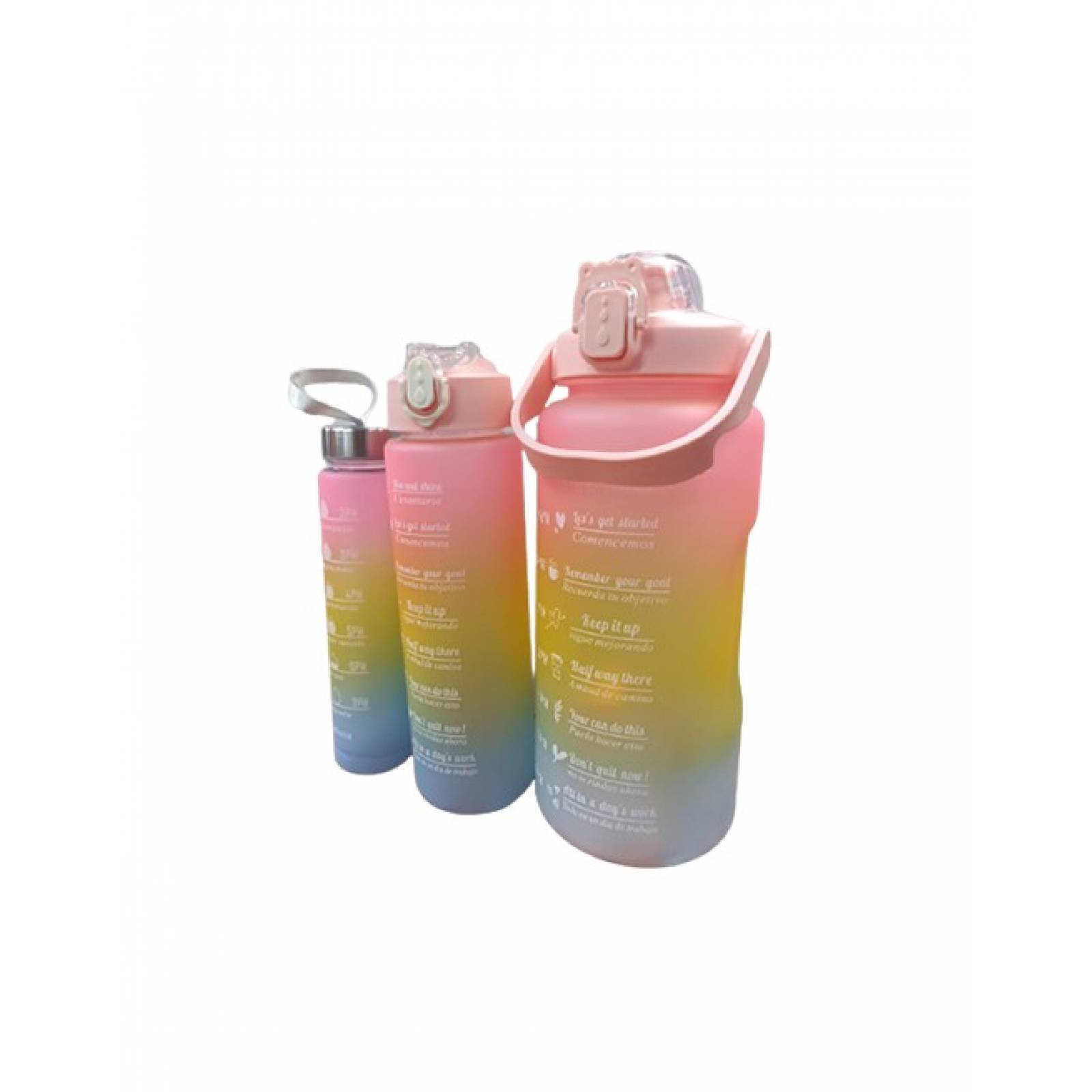 Vaso Trío Motivacional 2000Ml 900Ml 500Ml