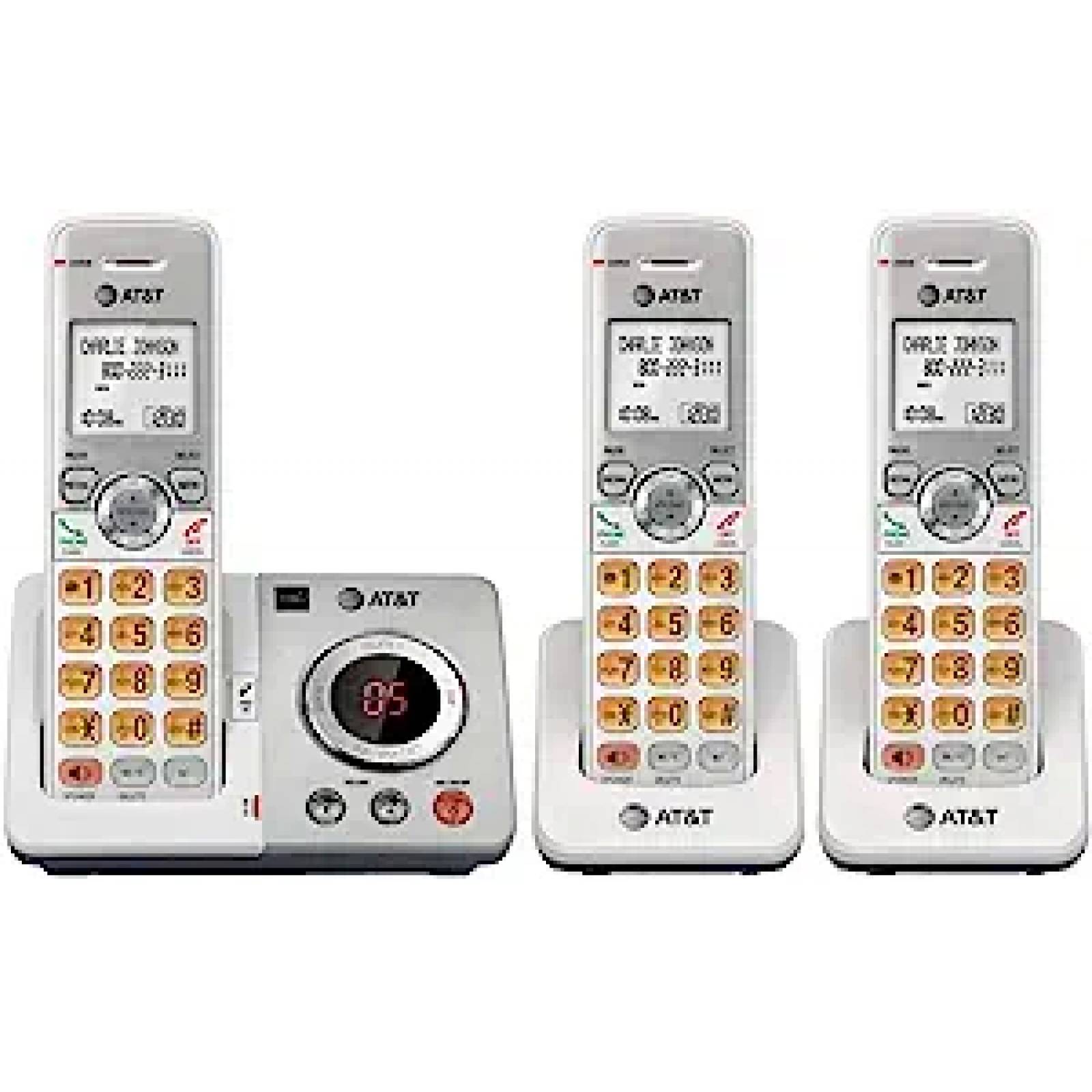 Telefono Inalambrico De Casa 3Pzas El52306 At&T Color Blanco Identificador De Llamadas