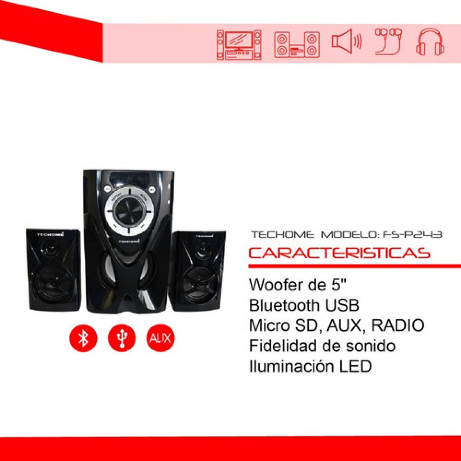 Bocina Teatro En Casa Fol Fs-P243 2.1 Canales