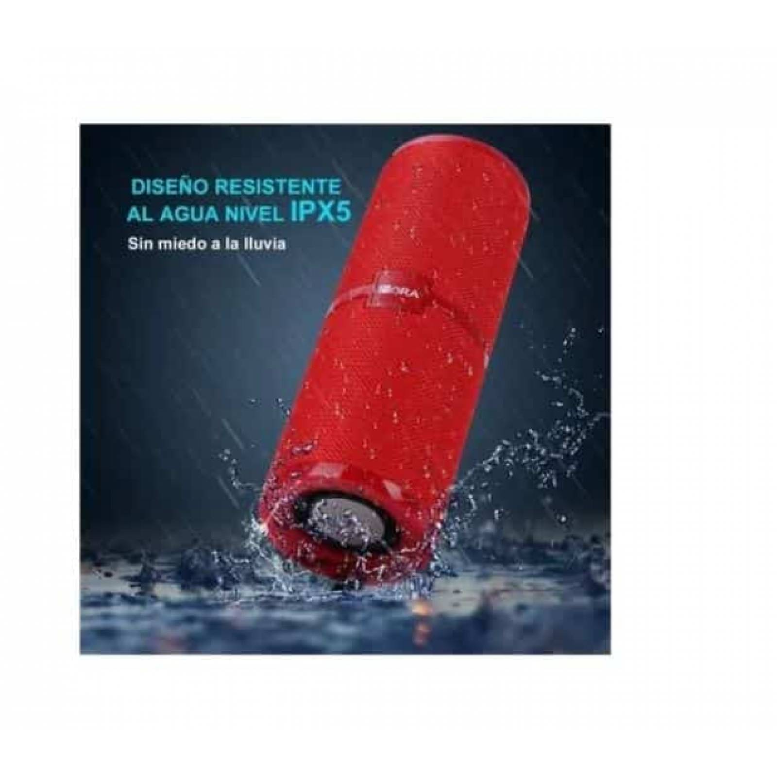 Bocina Portátil 1Hora Boc060 Negra Y Roja Lector De Tarjeta Micro Sd Fm Contesta Llamadas Entrada 3.5