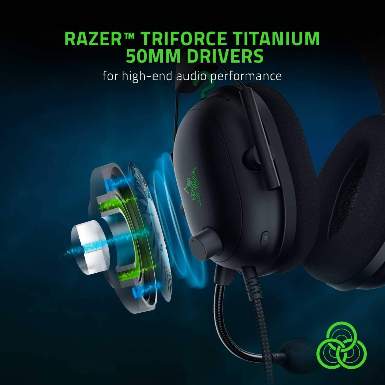 Razer Razer BlackShark V2 - Headset Multi plataforma con Tarjeta de Sonido Negro StandardWindows Vista; Windows XP; Mac; Linux