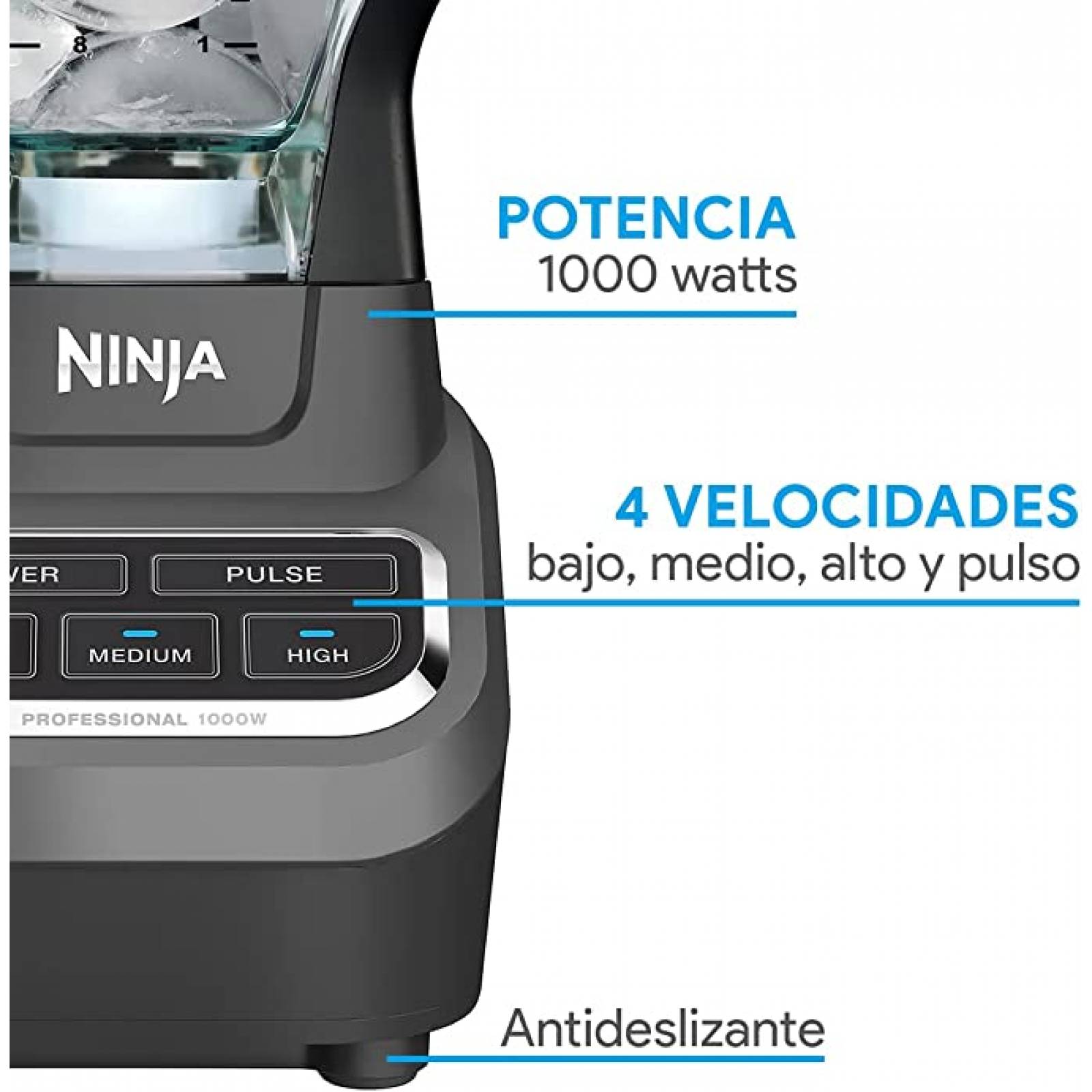 Licuadora Ninja Profesional Total Crushing 3 Vel. 1000w CO610B Renewed