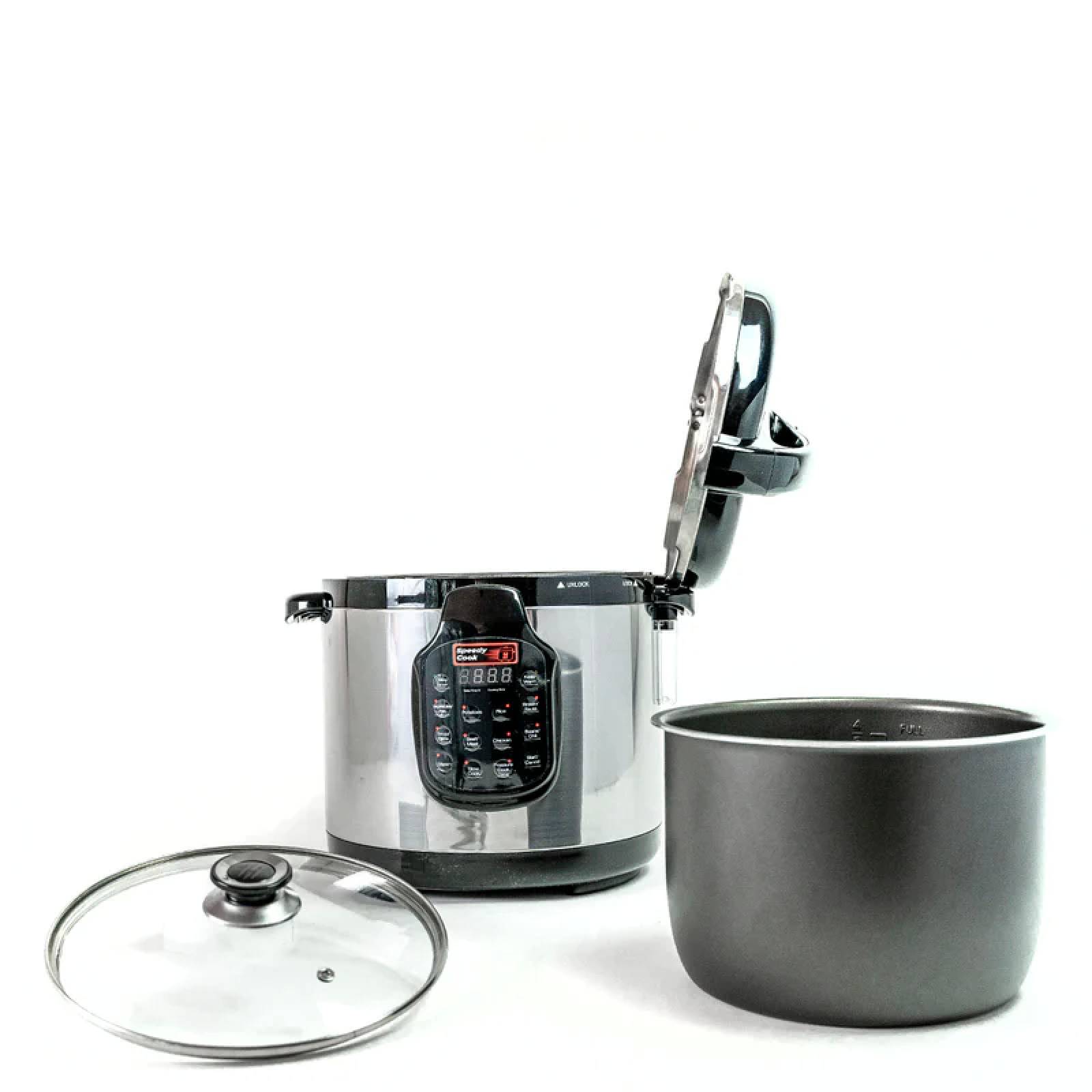 Olla Multifuncional a presion electrica 6 en 1 Pantalla digital 5.7lts Acero Inoxidable Renewed