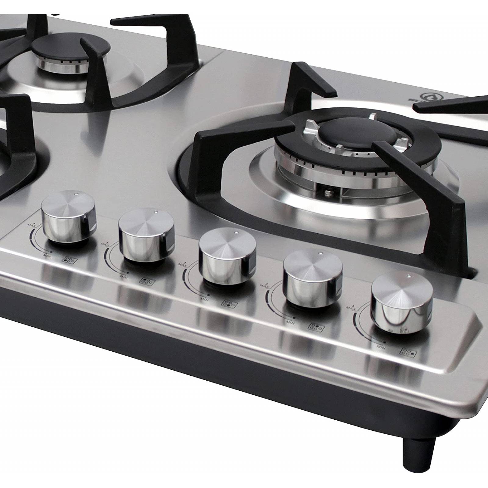 Supra 5Q-EA Parrilla de Empotrar 5 Quemadores Fabricada en Acero Inoxidable, color Acero